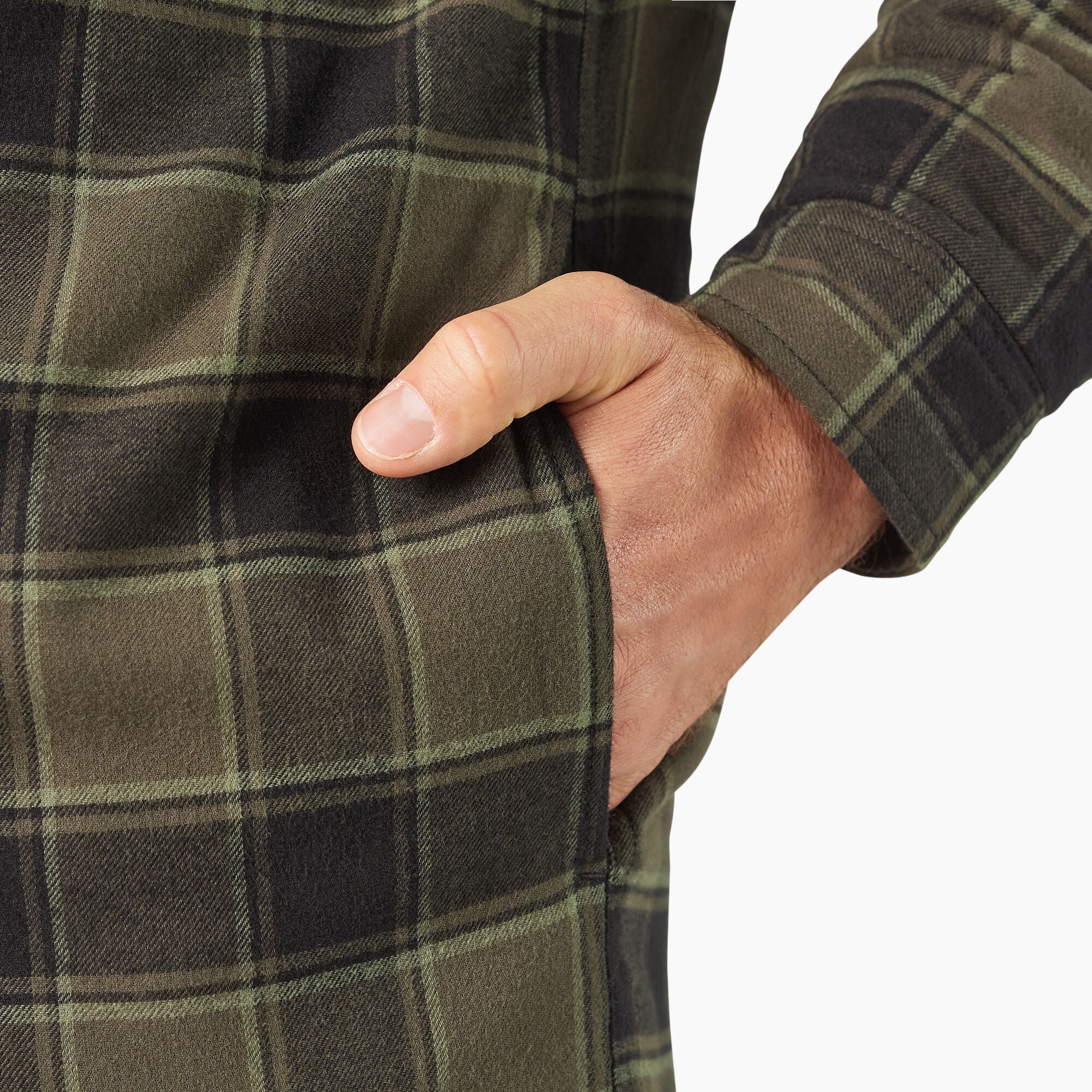 Water Repellent Flannel Hooded Shirt Jacket - Image 8