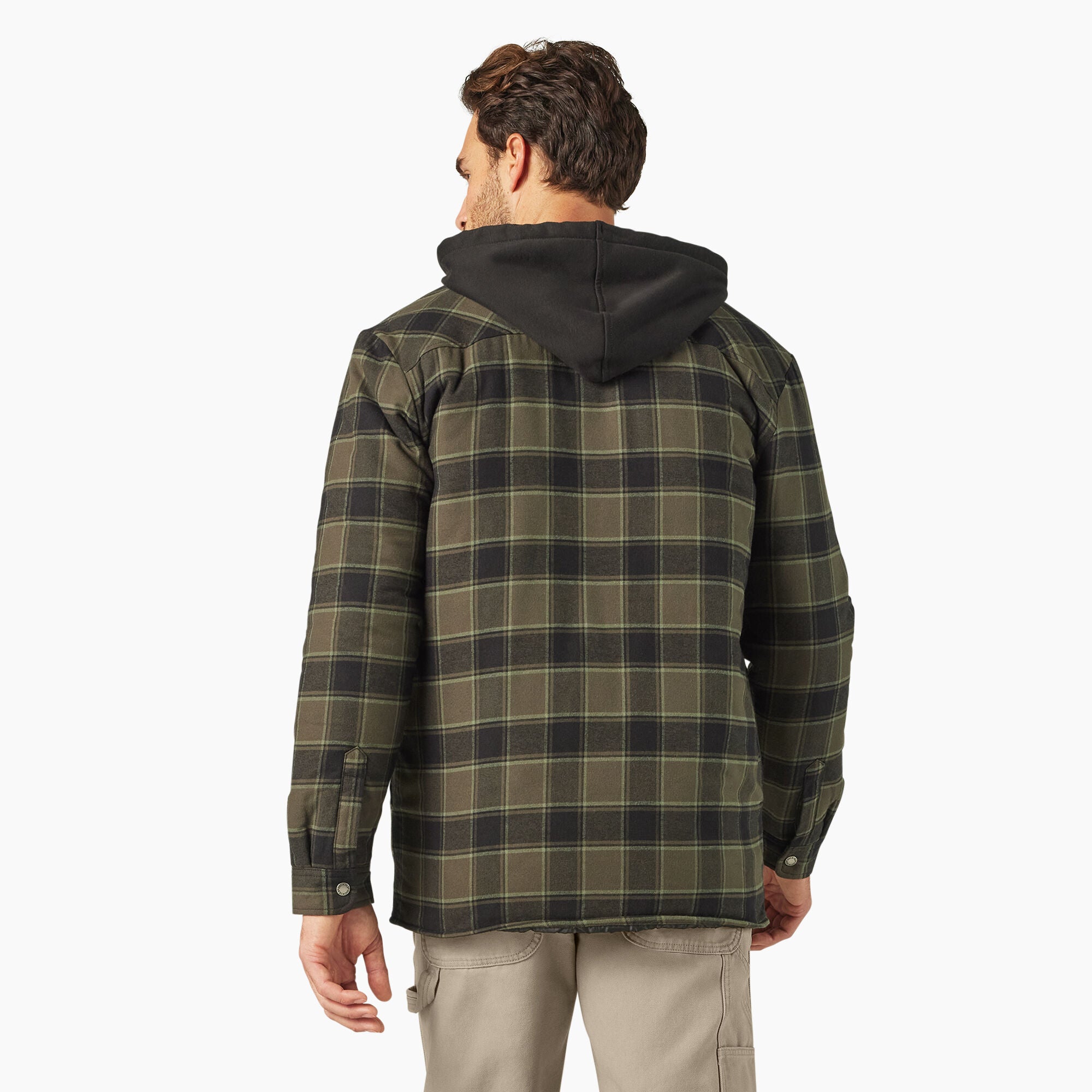 Water Repellent Flannel Hooded Shirt Jacket - Image 2