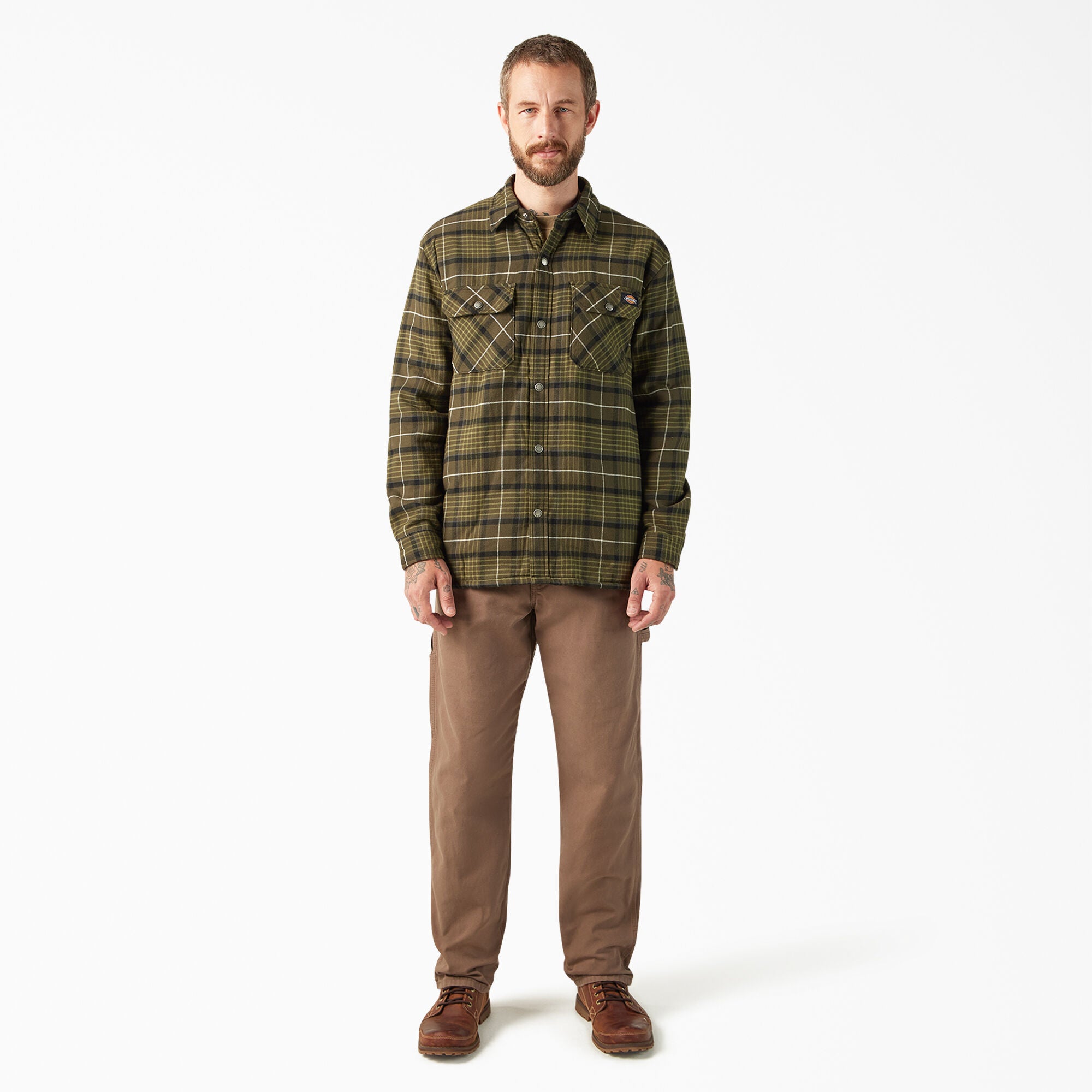 Water Repellent Fleece-Lined Flannel Shirt Jacket - Image 4