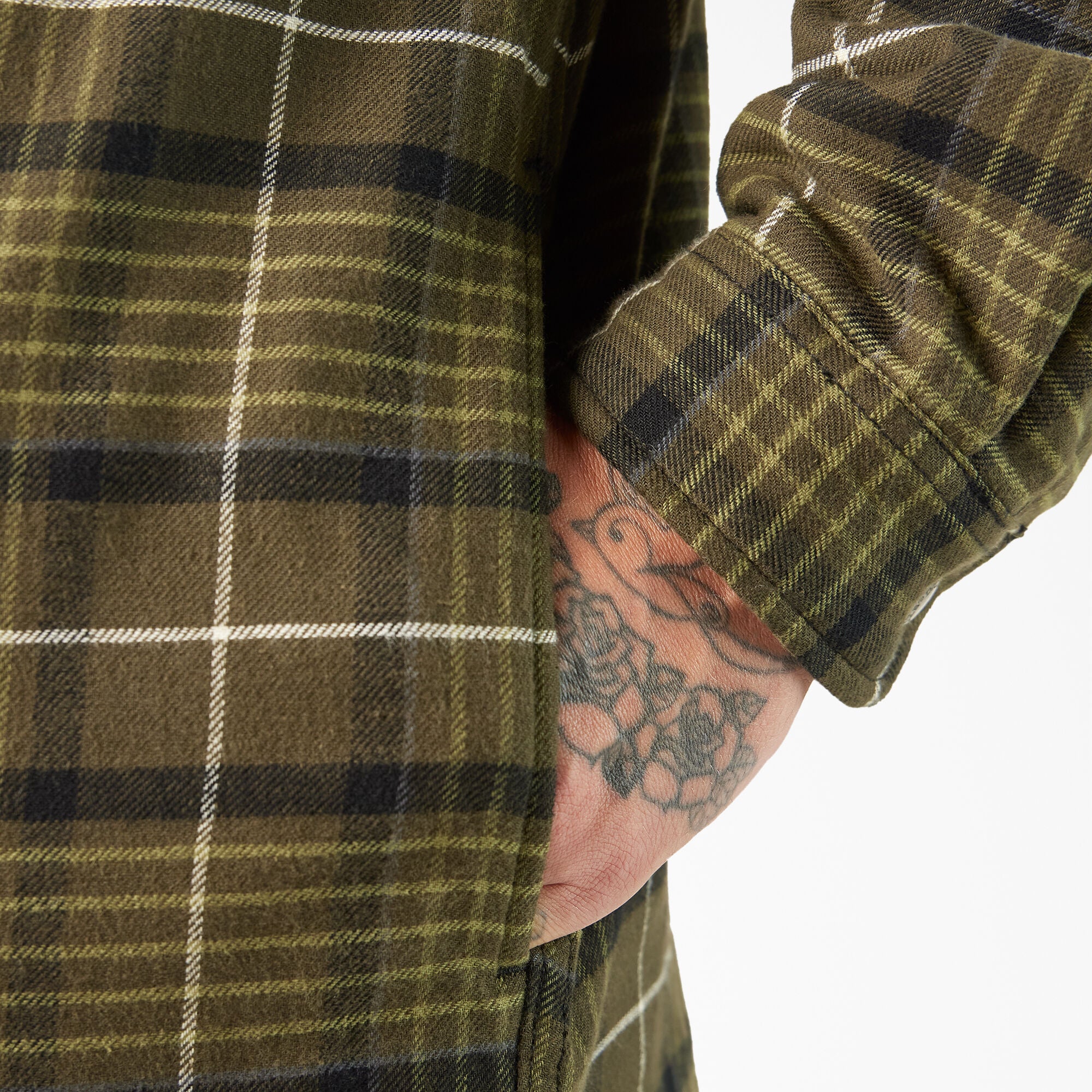 Water Repellent Fleece-Lined Flannel Shirt Jacket - Image 8