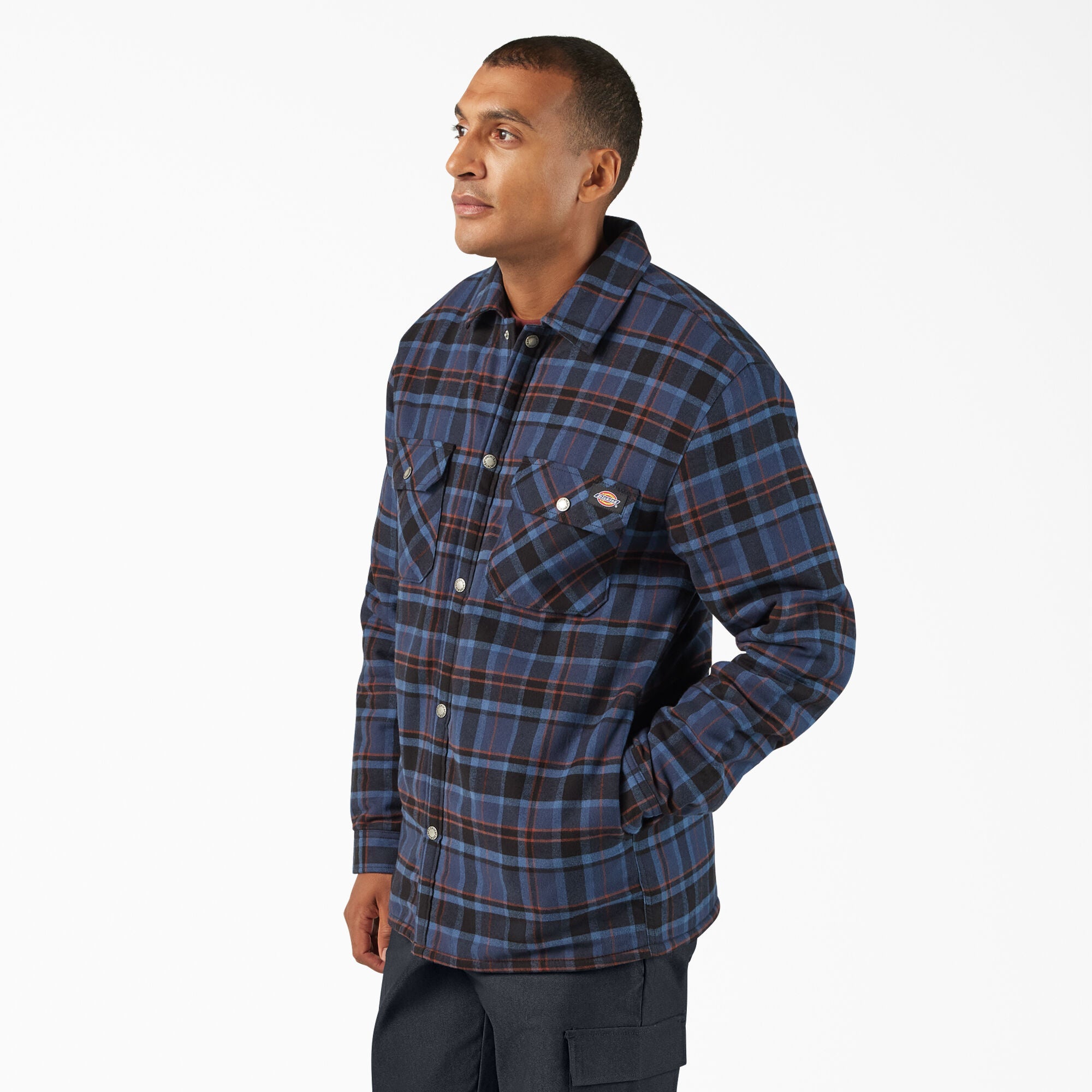 Water Repellent Fleece-Lined Flannel Shirt Jacket - Image 3