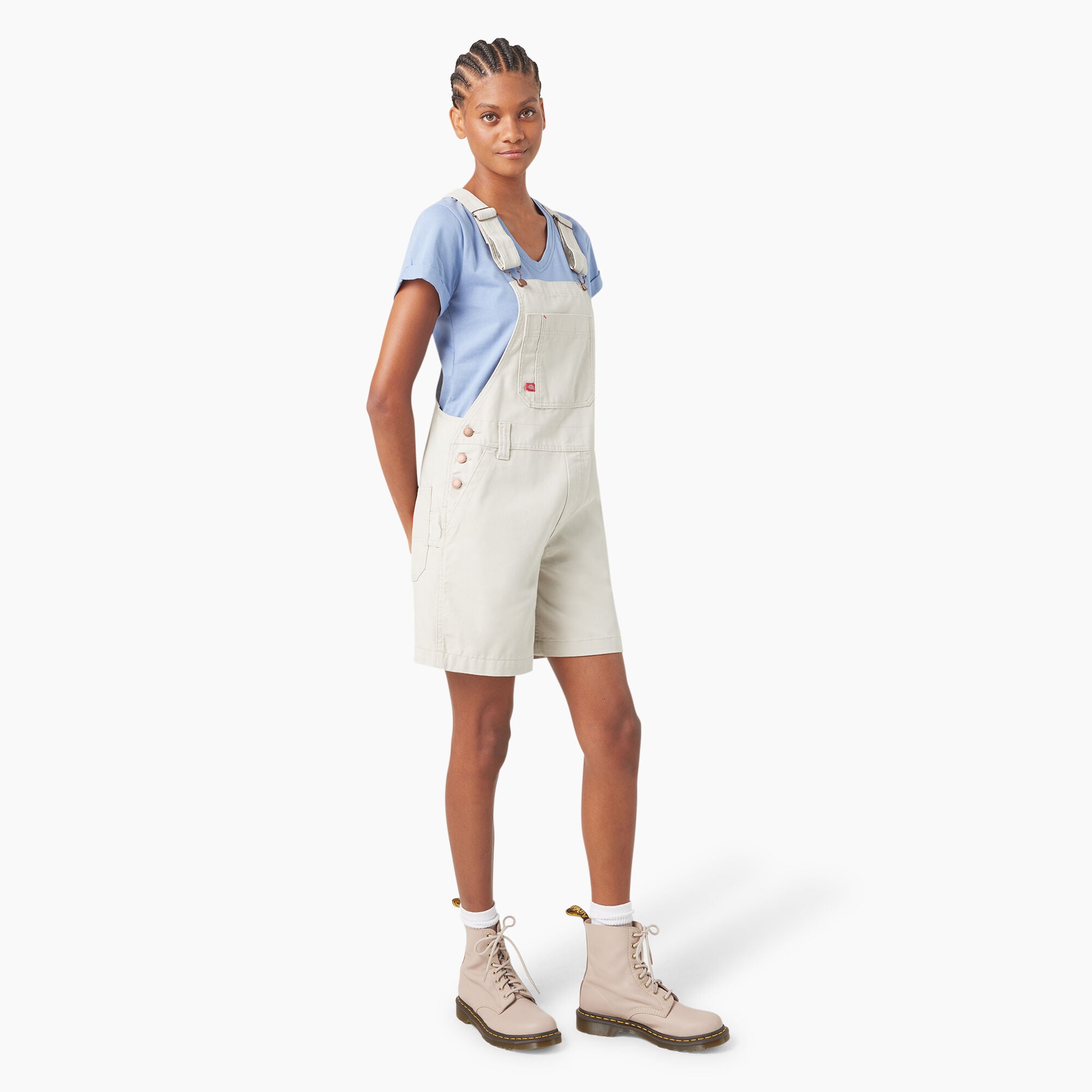 Women's Relaxed Fit Bib Shortalls. 7 - Image 4