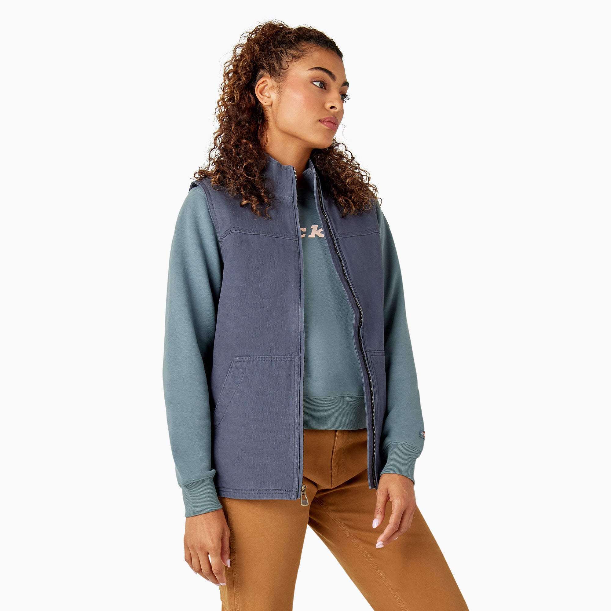 Women's Fleece Lined Duck Canvas Vest - Image 4