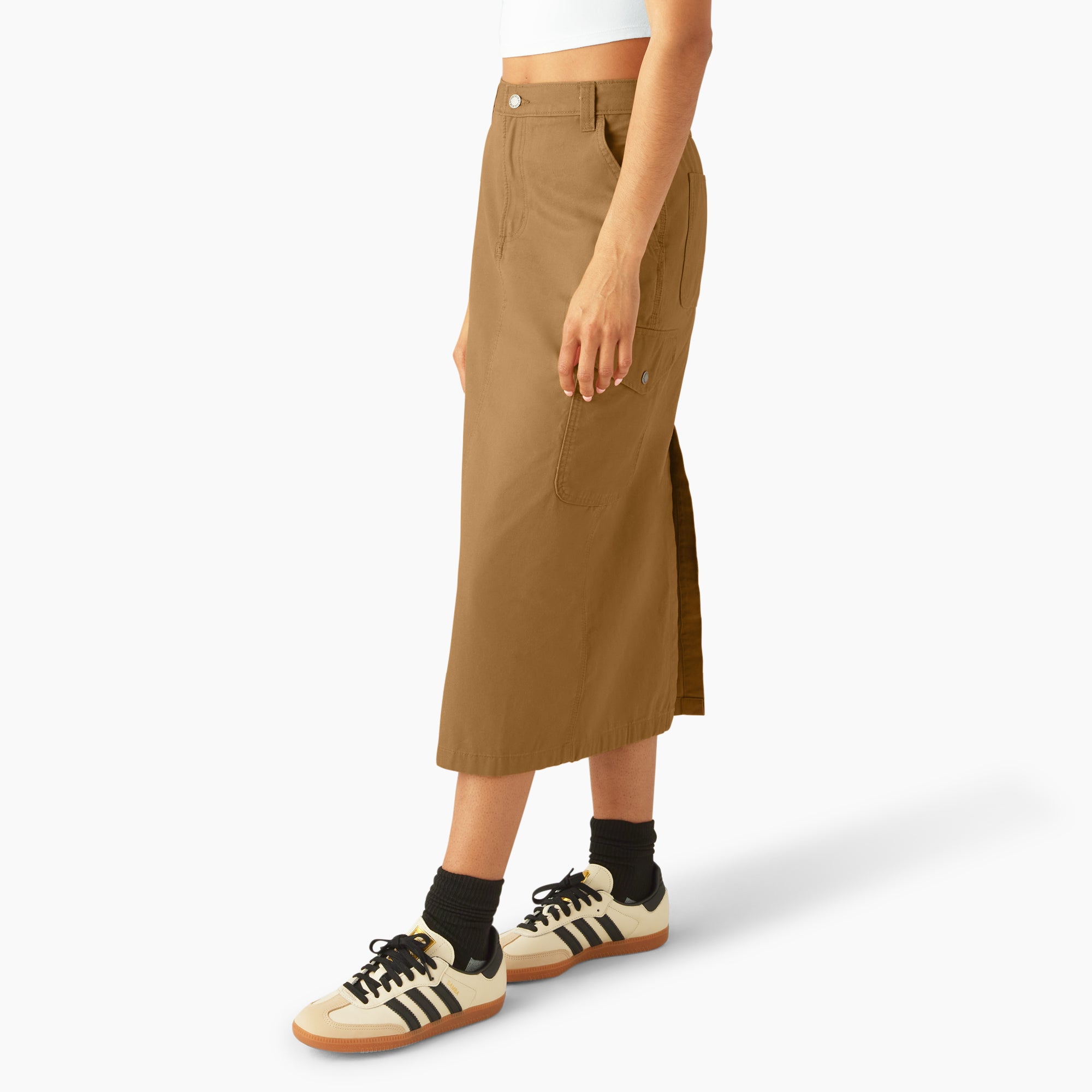 Women's Duck Canvas Cargo Midi Skirt - Image 3