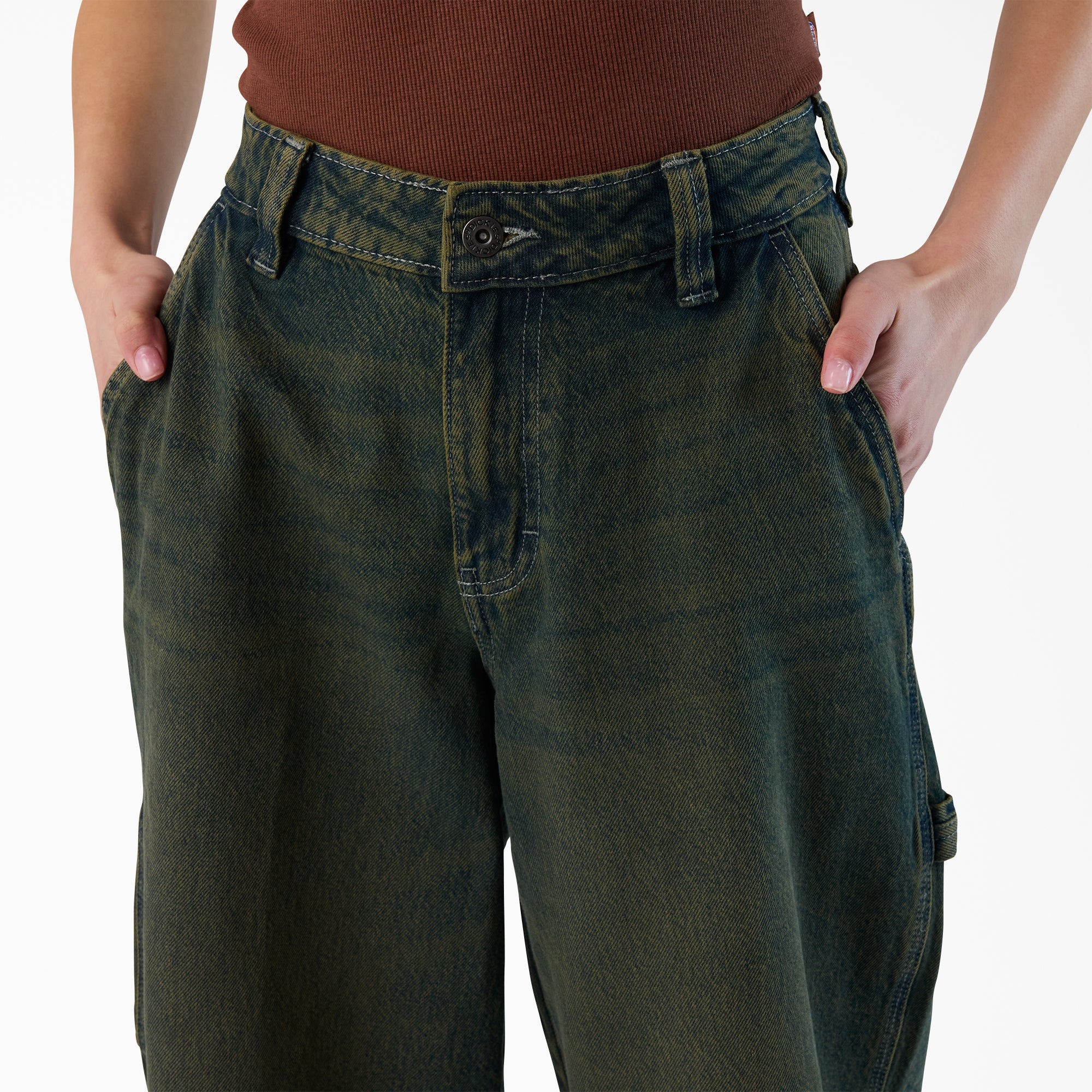 Women's Loose Fit Denim Carpenter Jeans - Image 7