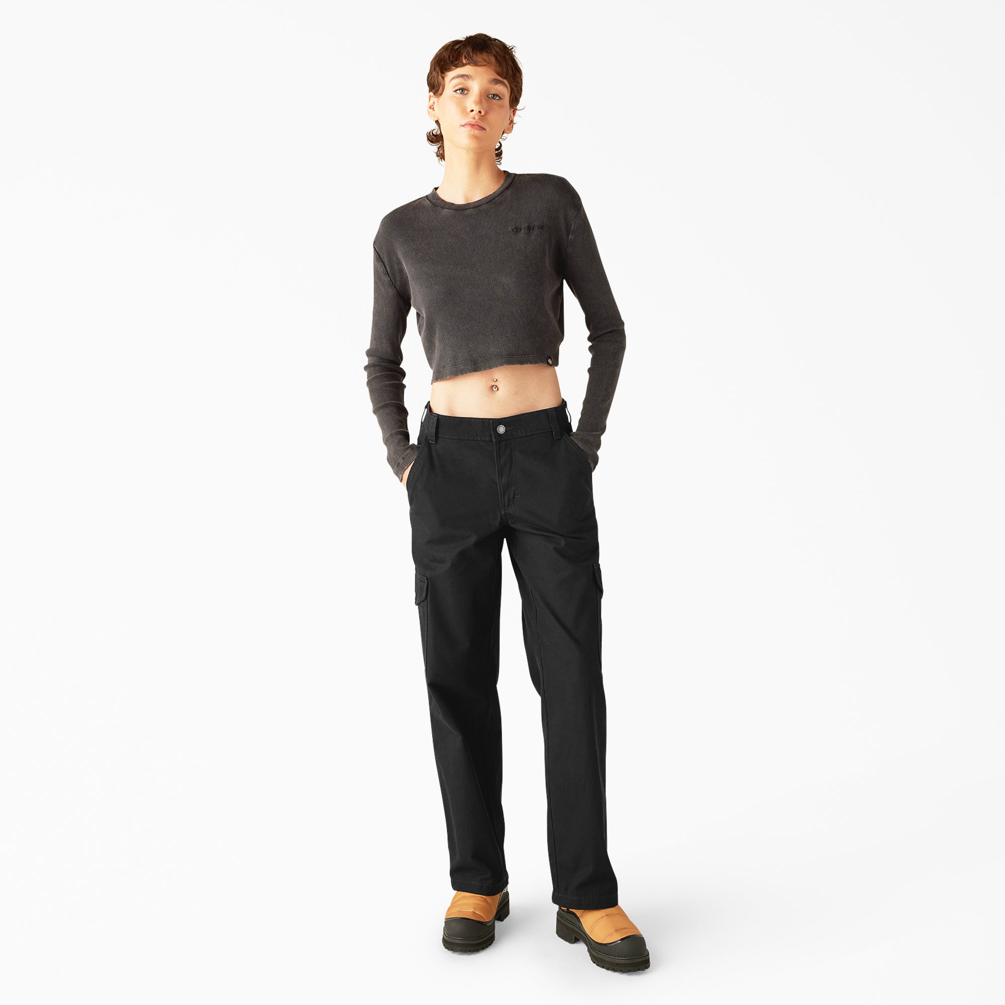 Women's Relaxed Fit Duck Canvas Cargo Pants - Image 5