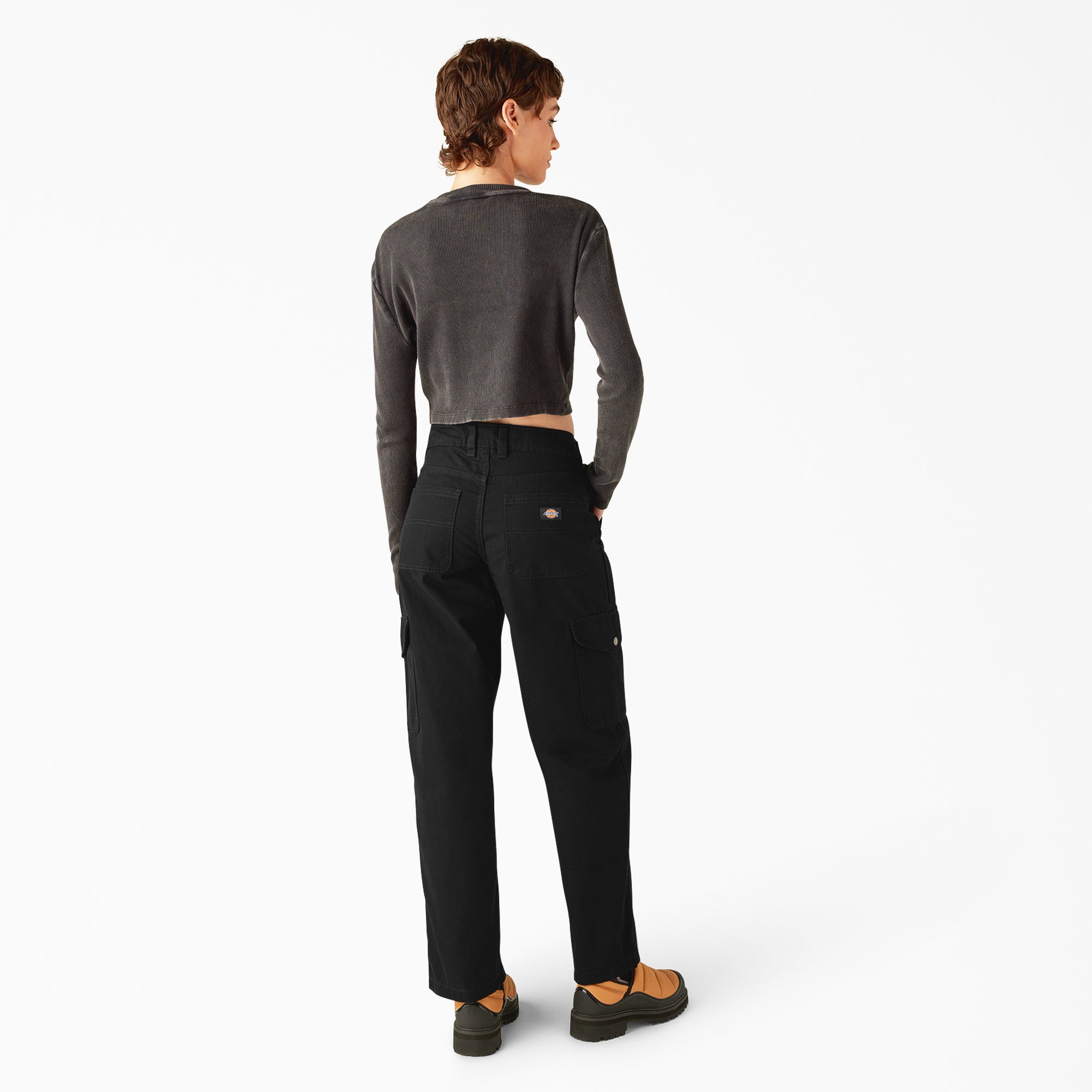 Women's Relaxed Fit Duck Canvas Cargo Pants - Image 6