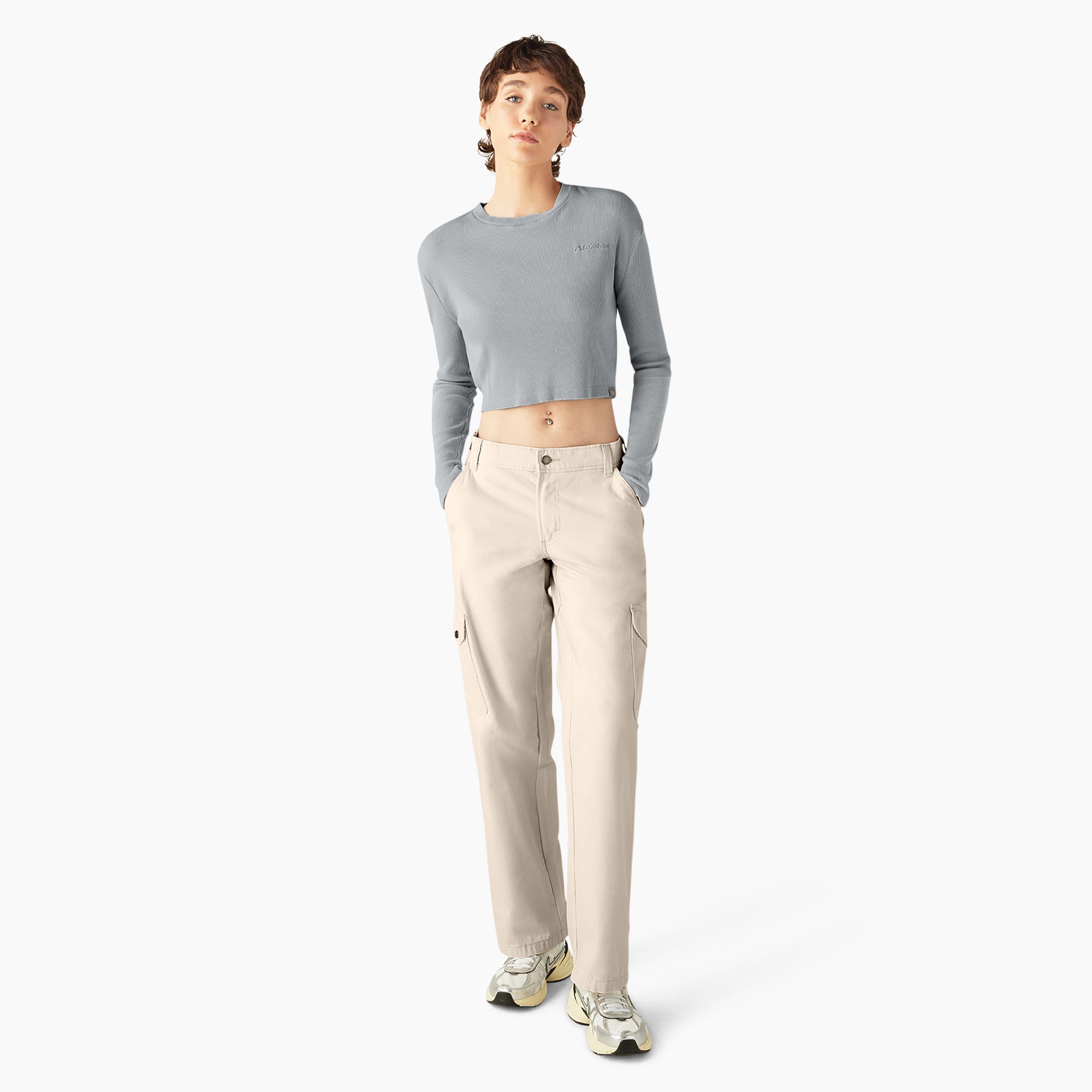 Women's Relaxed Fit Duck Canvas Cargo Pants - Image 5