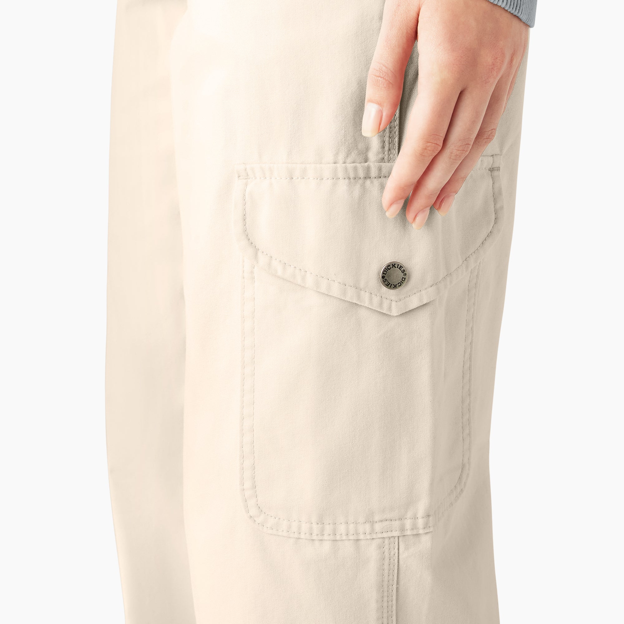 Women's Relaxed Fit Duck Canvas Cargo Pants - Image 8