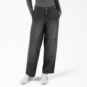 Women's Loose Fit Double Knee Jeans