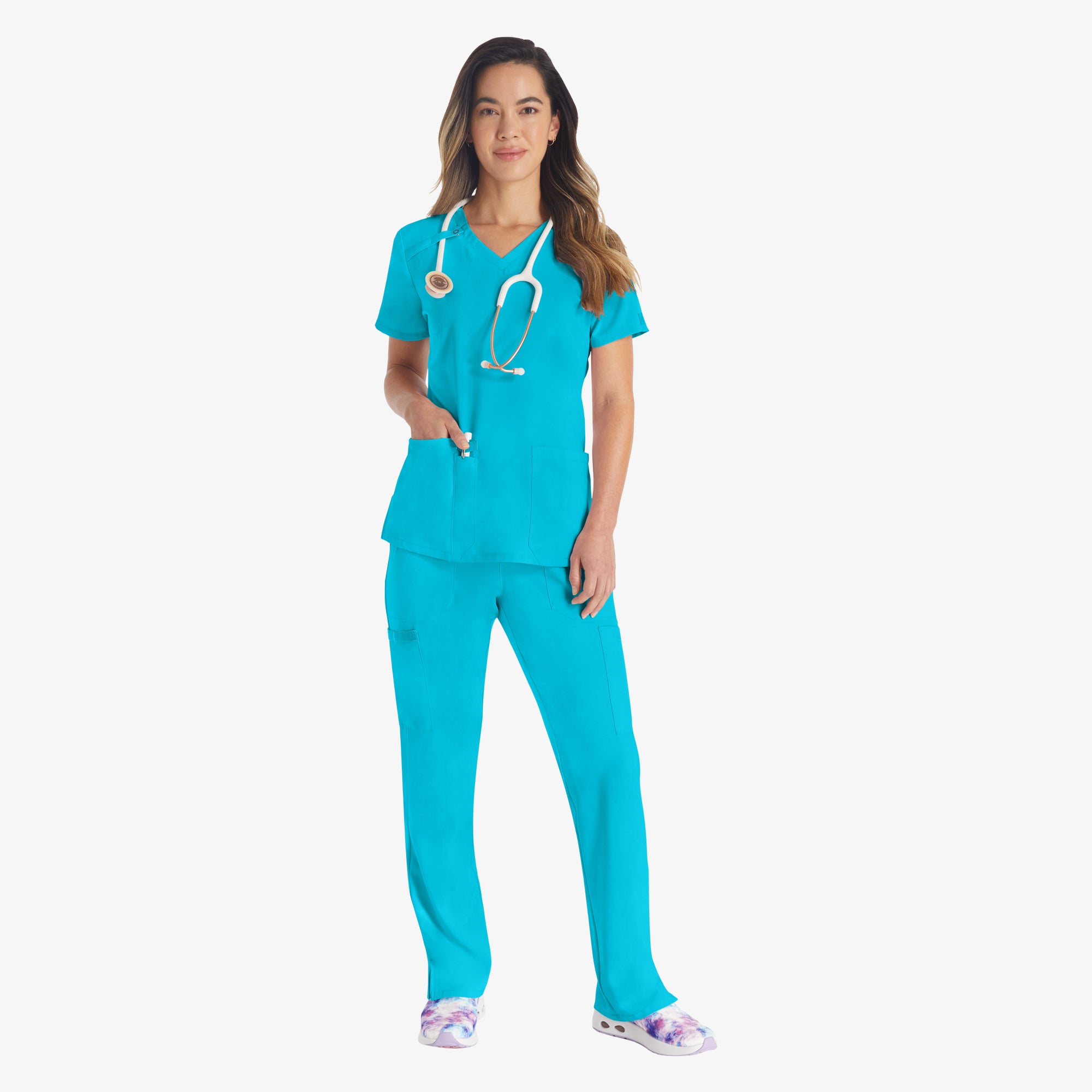 Women's EDS Essentials V-Neck Scrub Top - Image 5