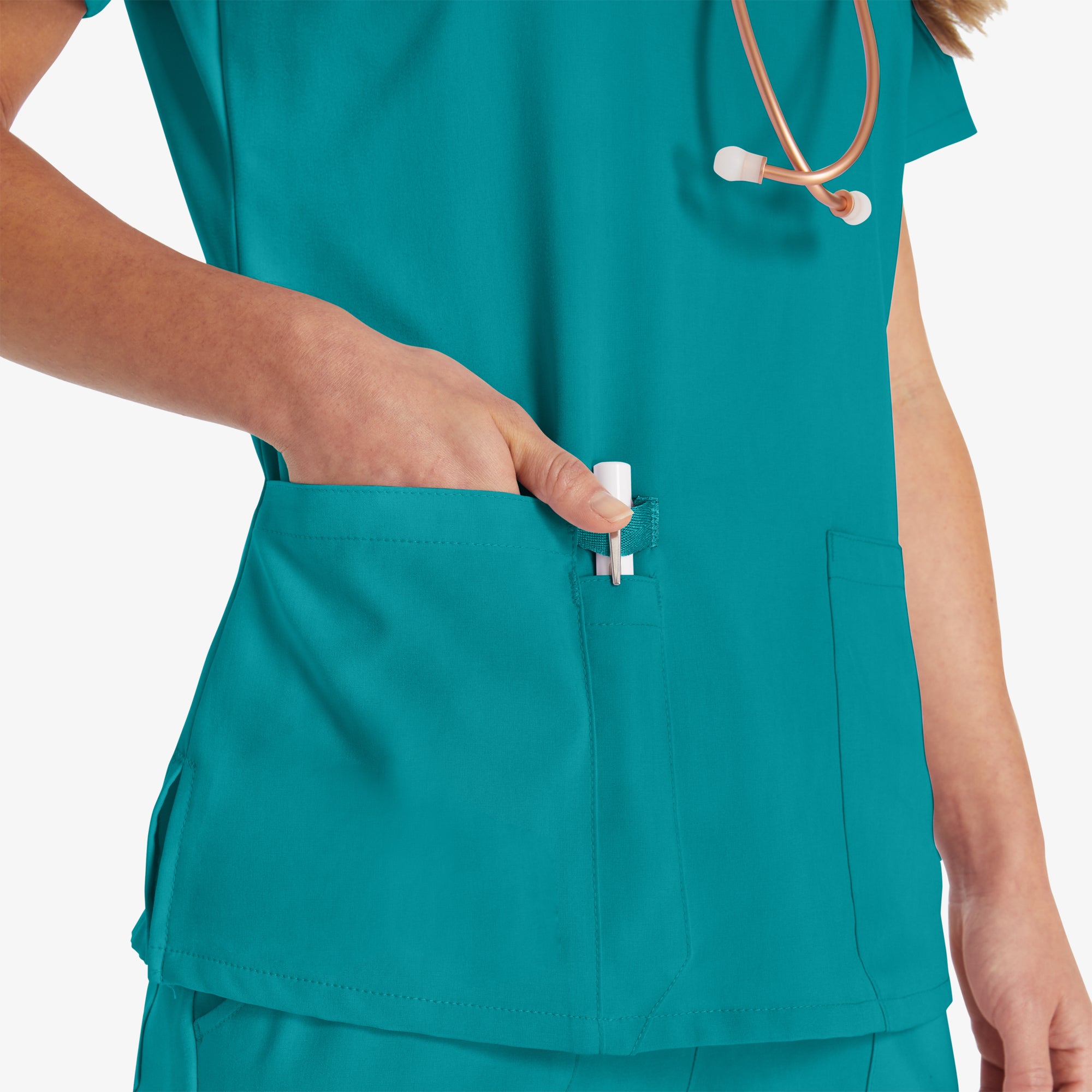 Women's EDS Essentials V-Neck Scrub Top - Image 6