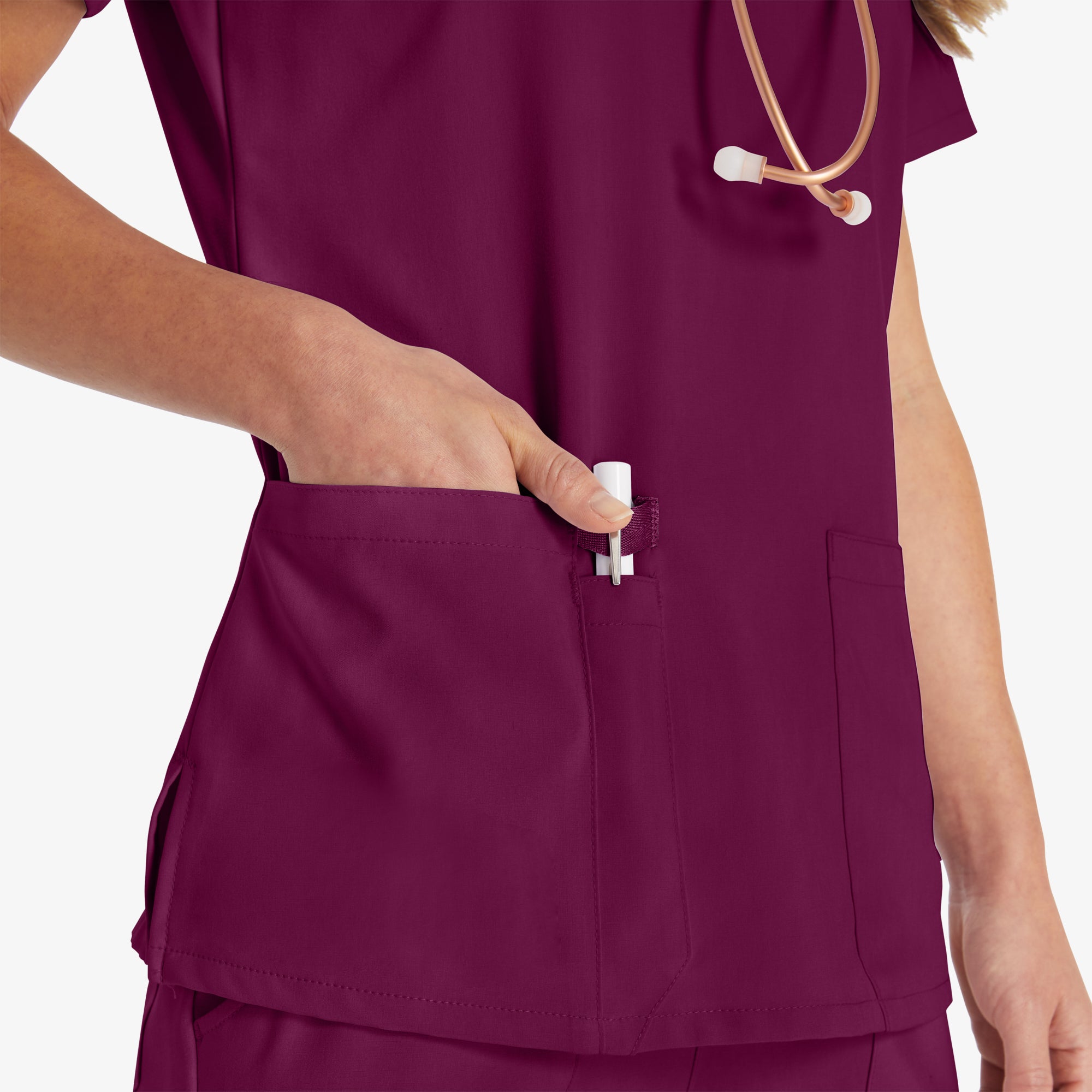 Women's EDS Essentials V-Neck Scrub Top - Image 6