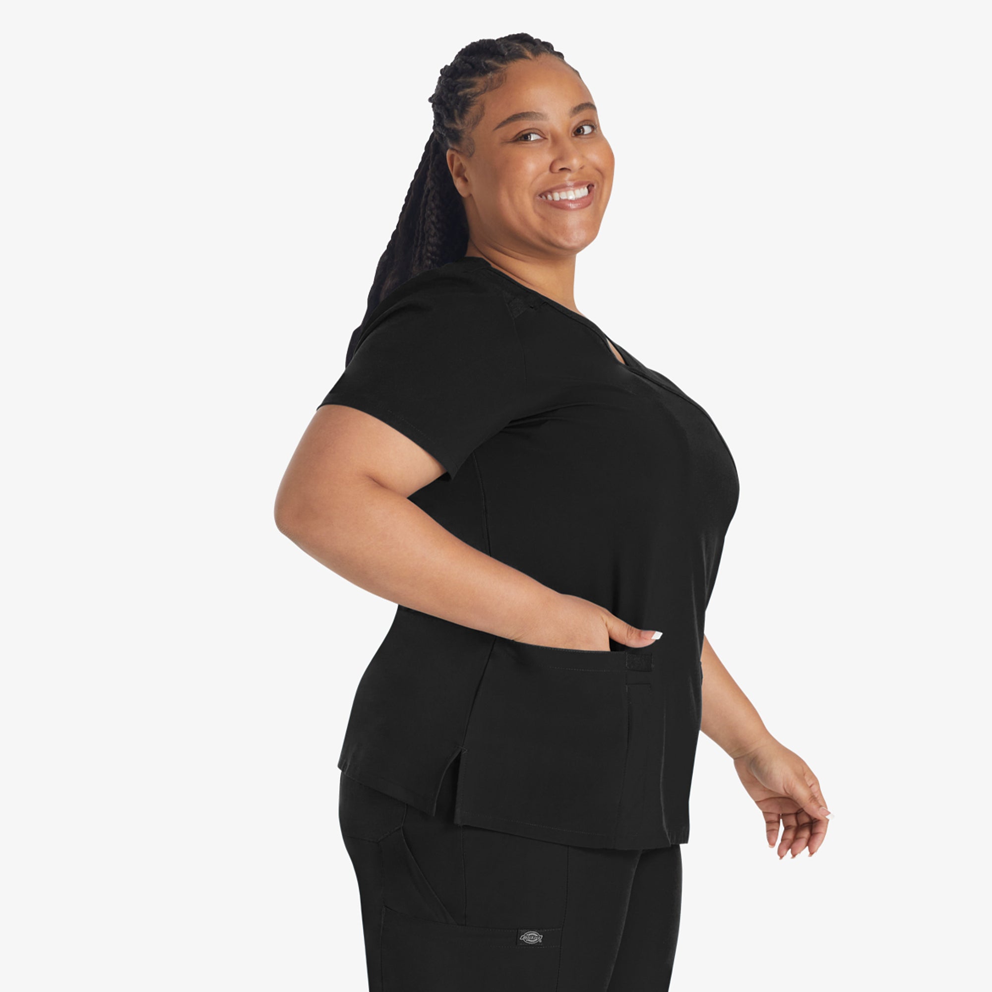 Women's EDS Essentials Mock Wrap Scrub Top - Image 4