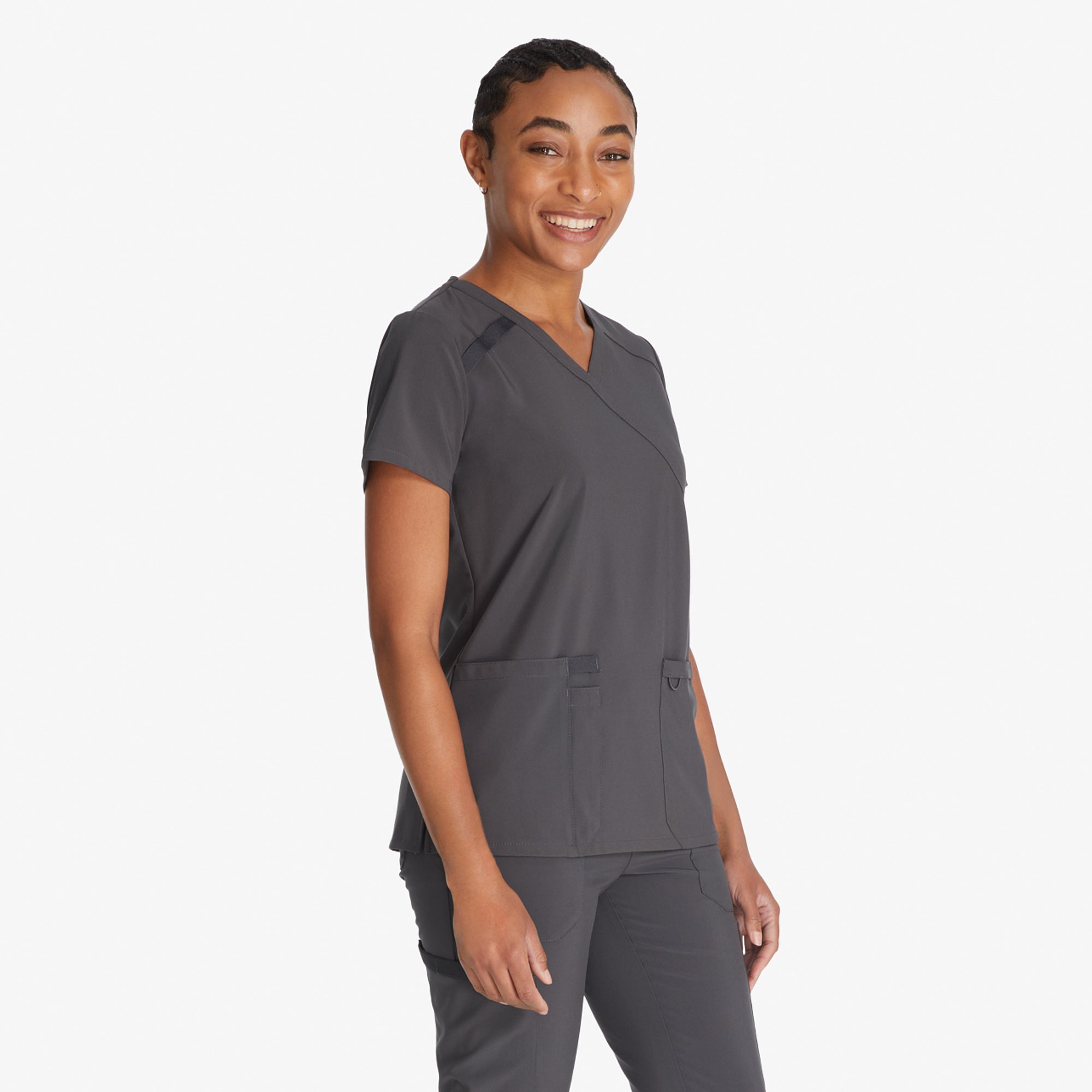 Women's EDS Essentials Mock Wrap Scrub Top - Image 4