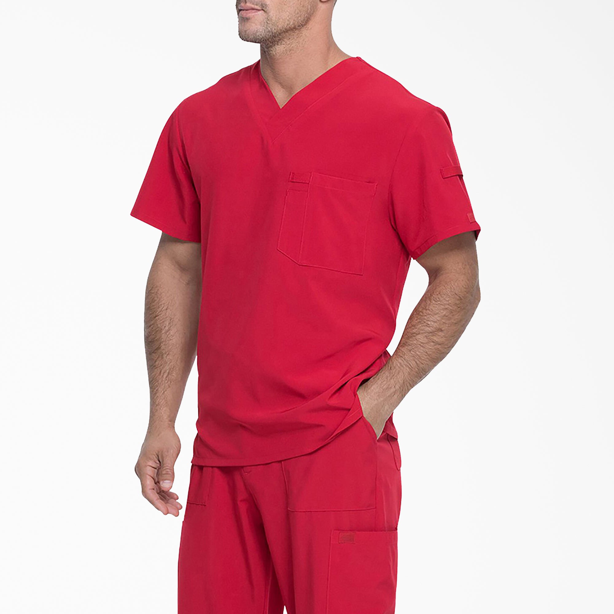 Men's EDS Essentials Tuckable V-Neck Scrub Top - Image 3