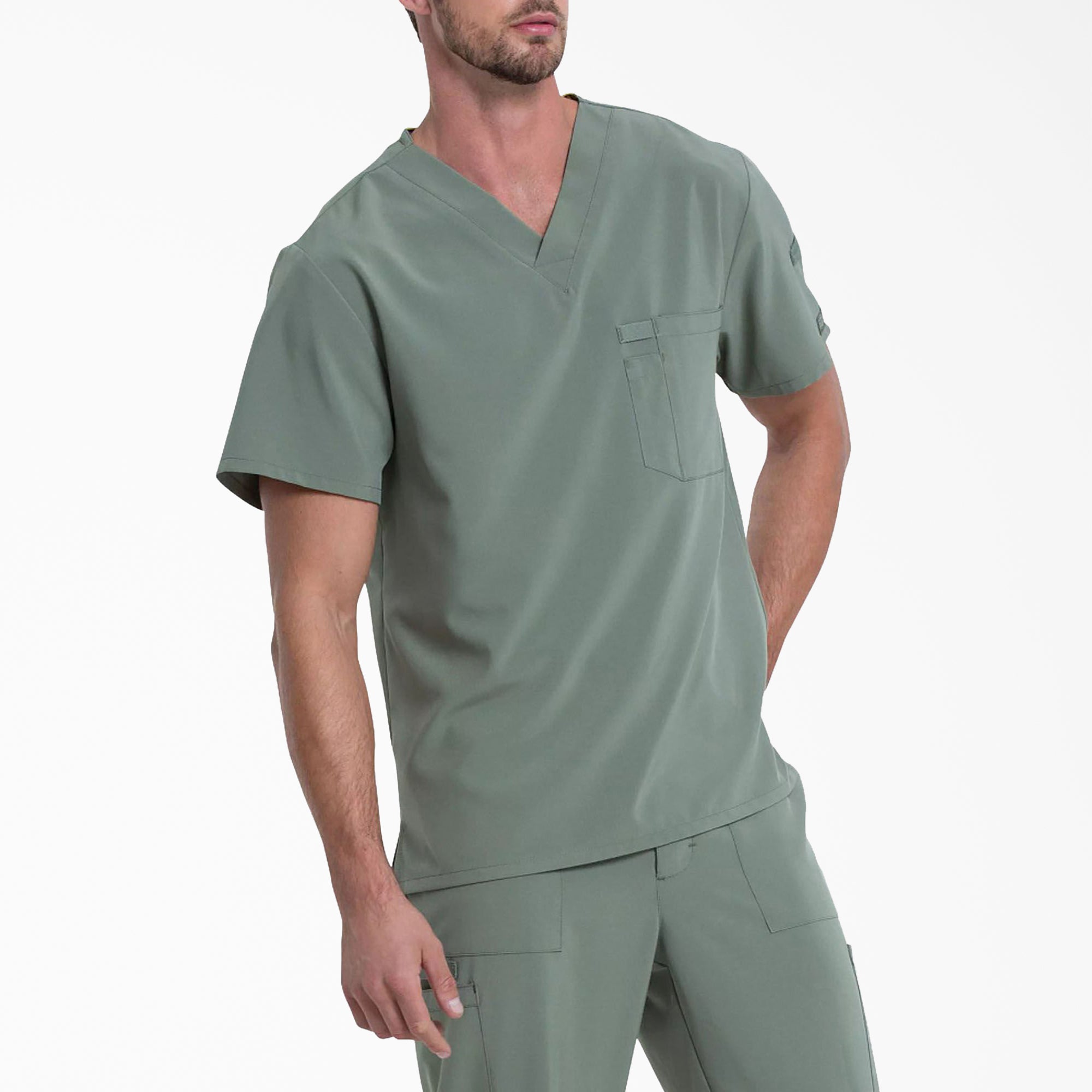 Men's EDS Essentials Tuckable V-Neck Scrub Top - Image 4