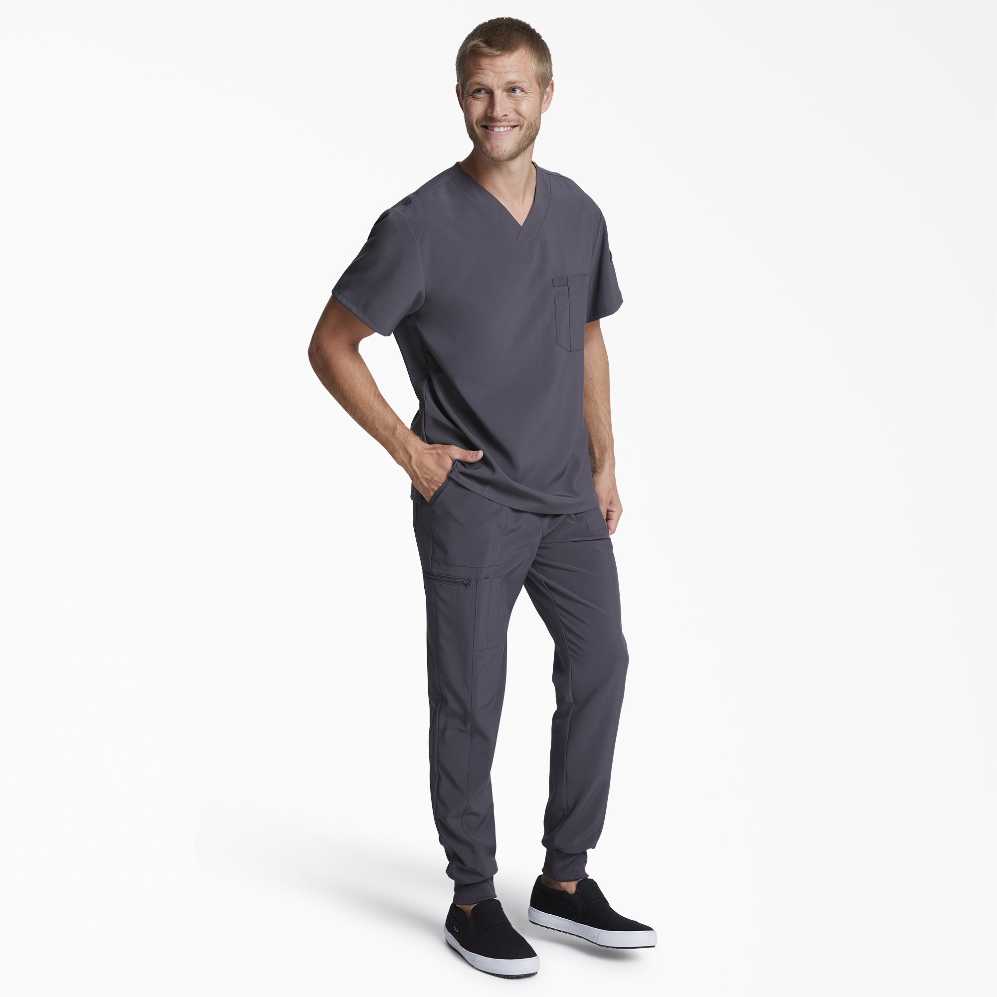 Men's EDS Essentials Tuckable V-Neck Scrub Top - Image 4