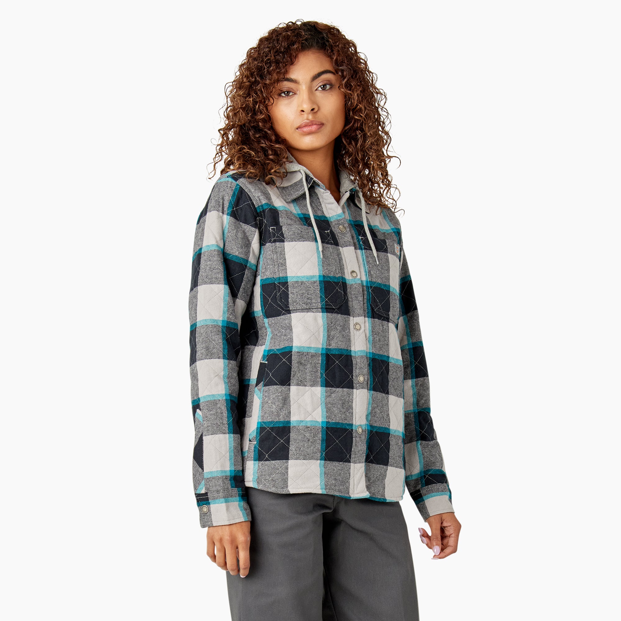 Women's Flannel Hooded Shirt Jacket - Image 4