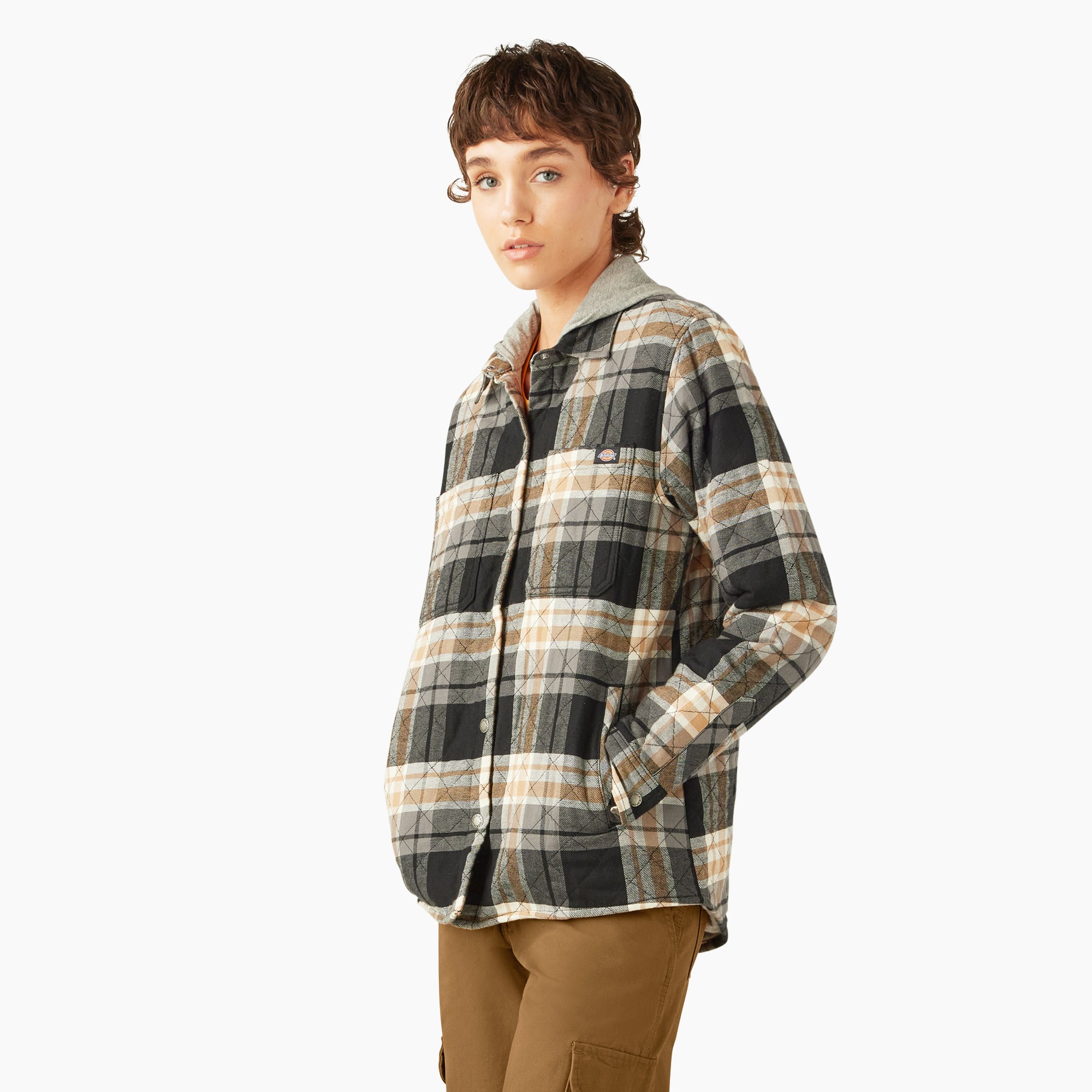 Women's Flannel Hooded Shirt Jacket - Image 3