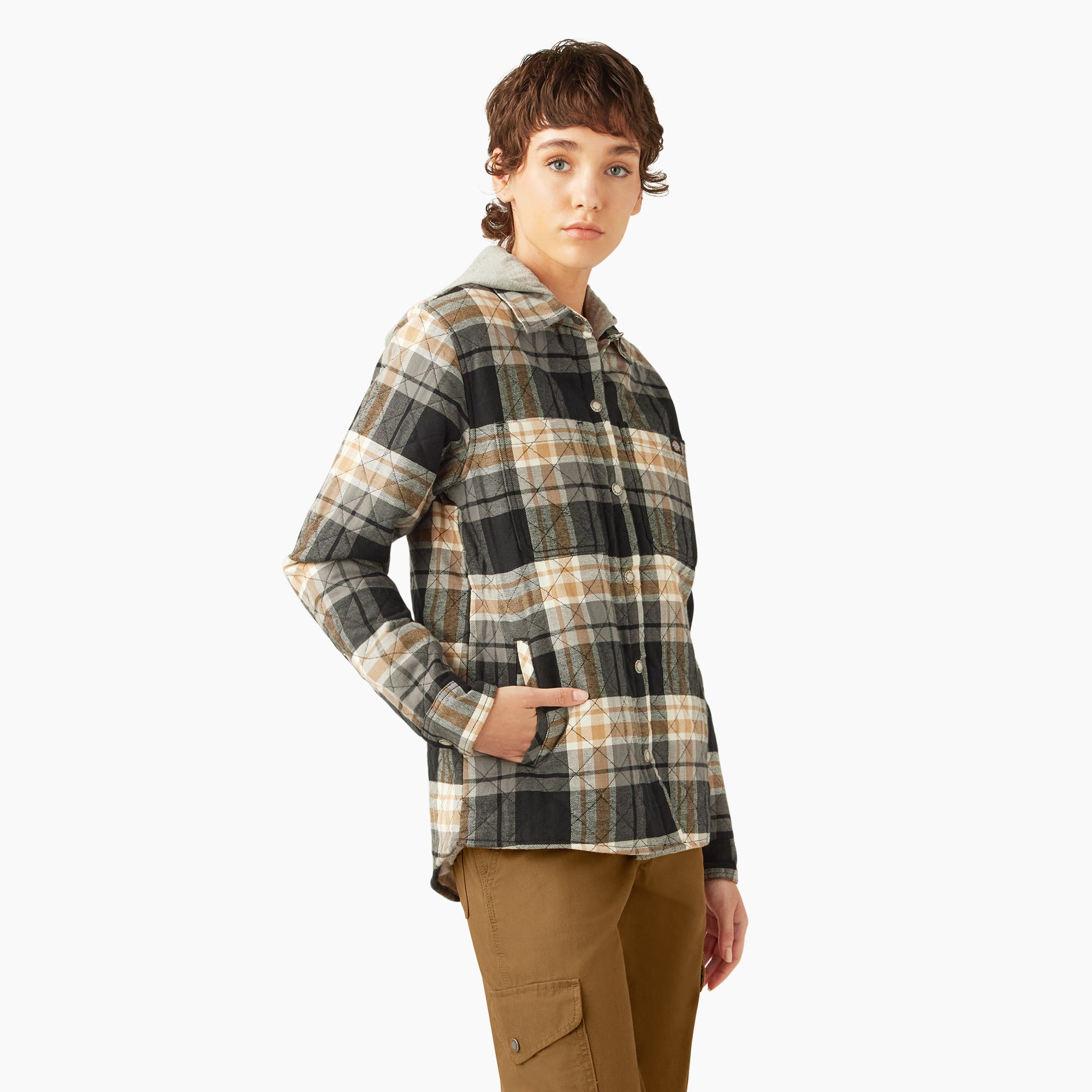 Women's Flannel Hooded Shirt Jacket - Image 4