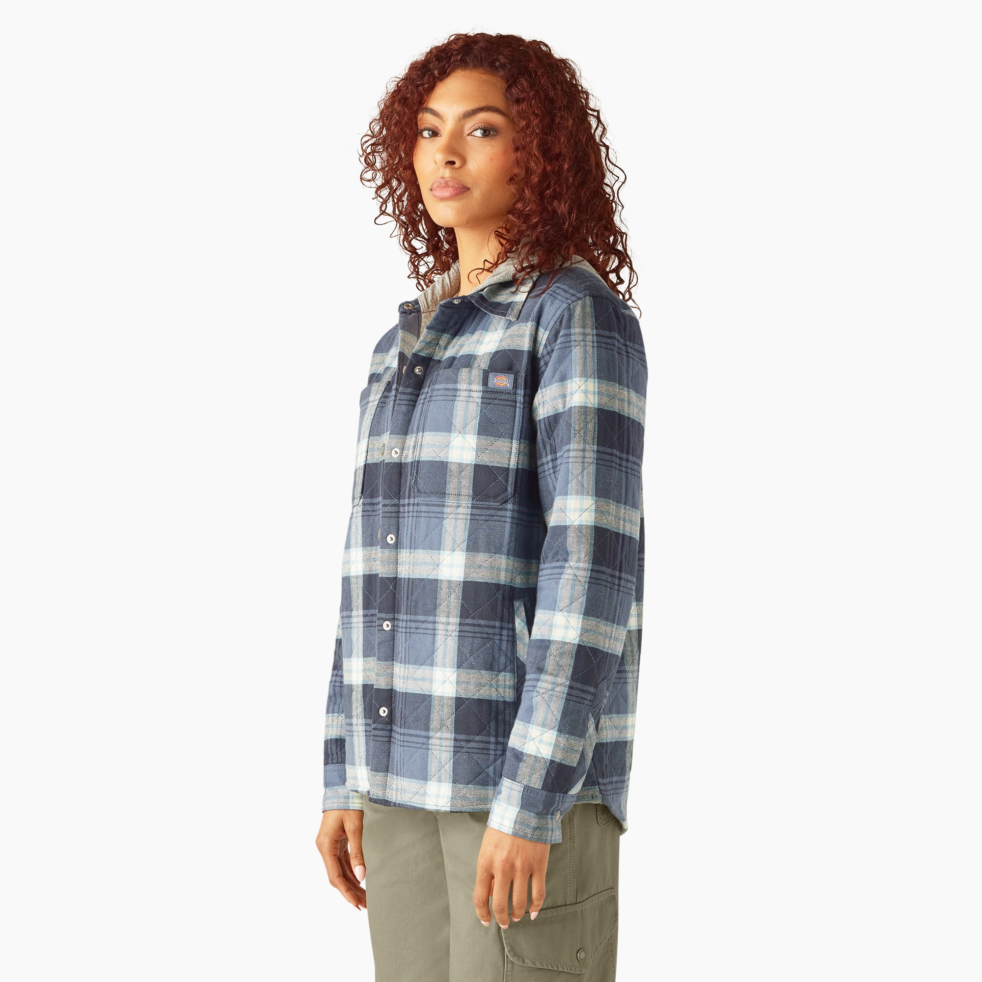 Women's Flannel Hooded Shirt Jacket - Image 3