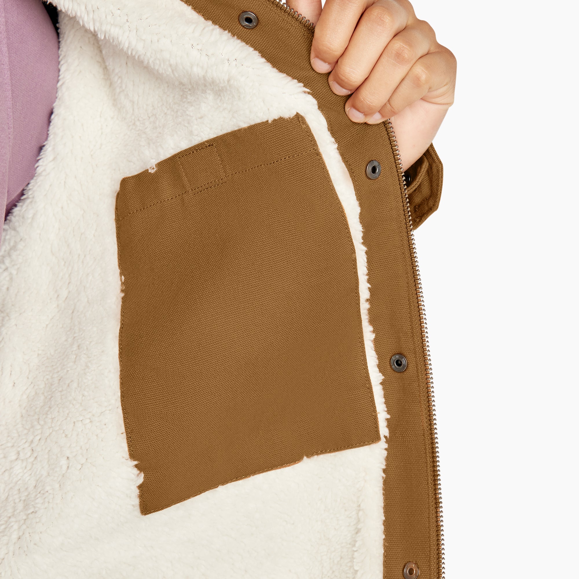 Women's Duck High Pile Fleece Lined Chore Coat - Image 10