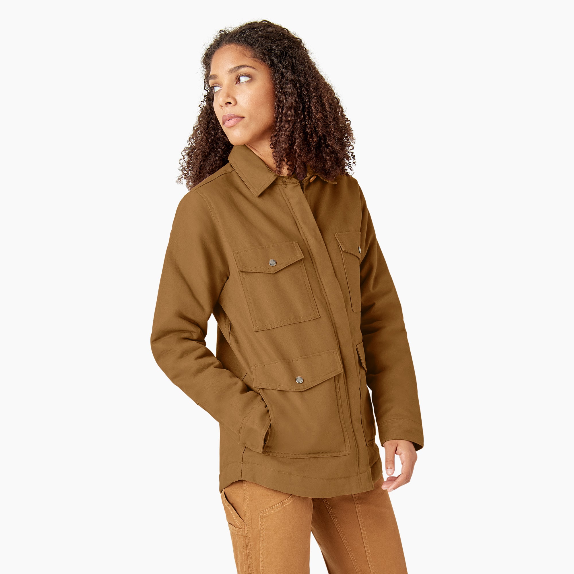 Women's Duck High Pile Fleece Lined Chore Coat - Image 4