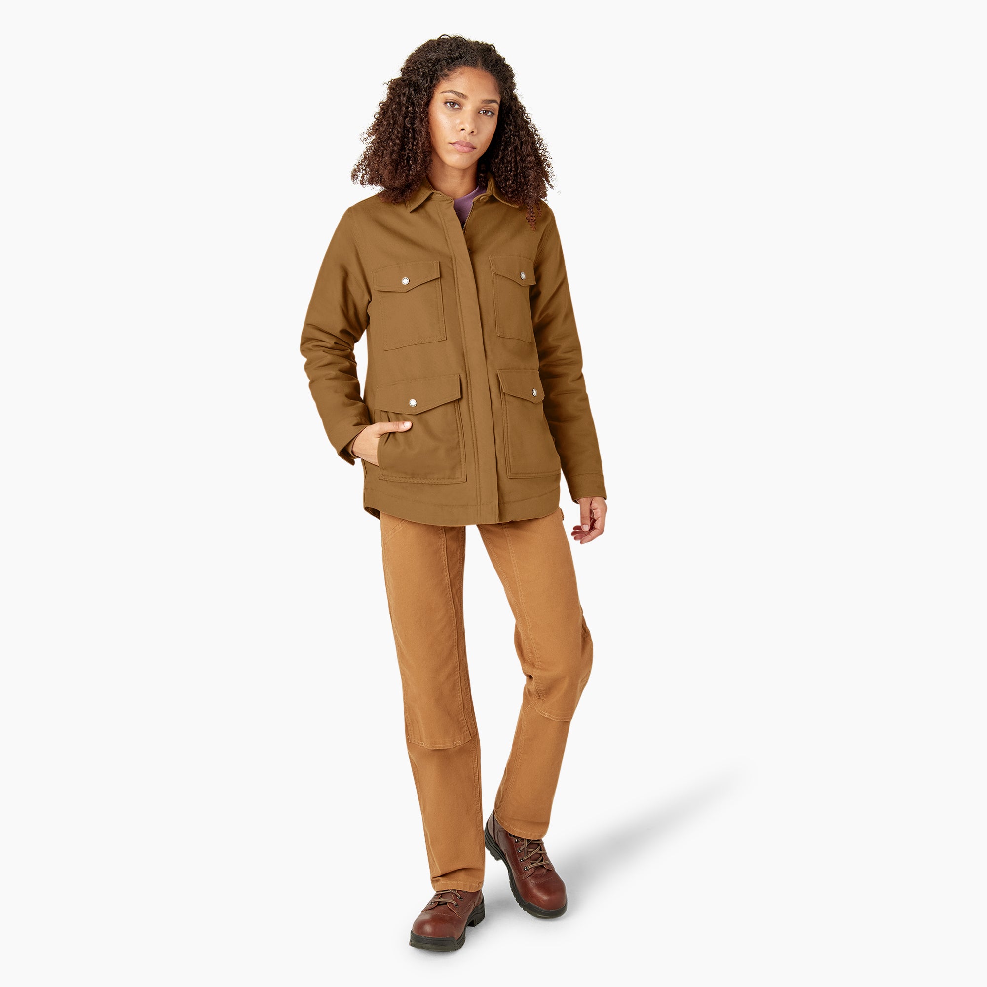 Women's Duck High Pile Fleece Lined Chore Coat - Image 5