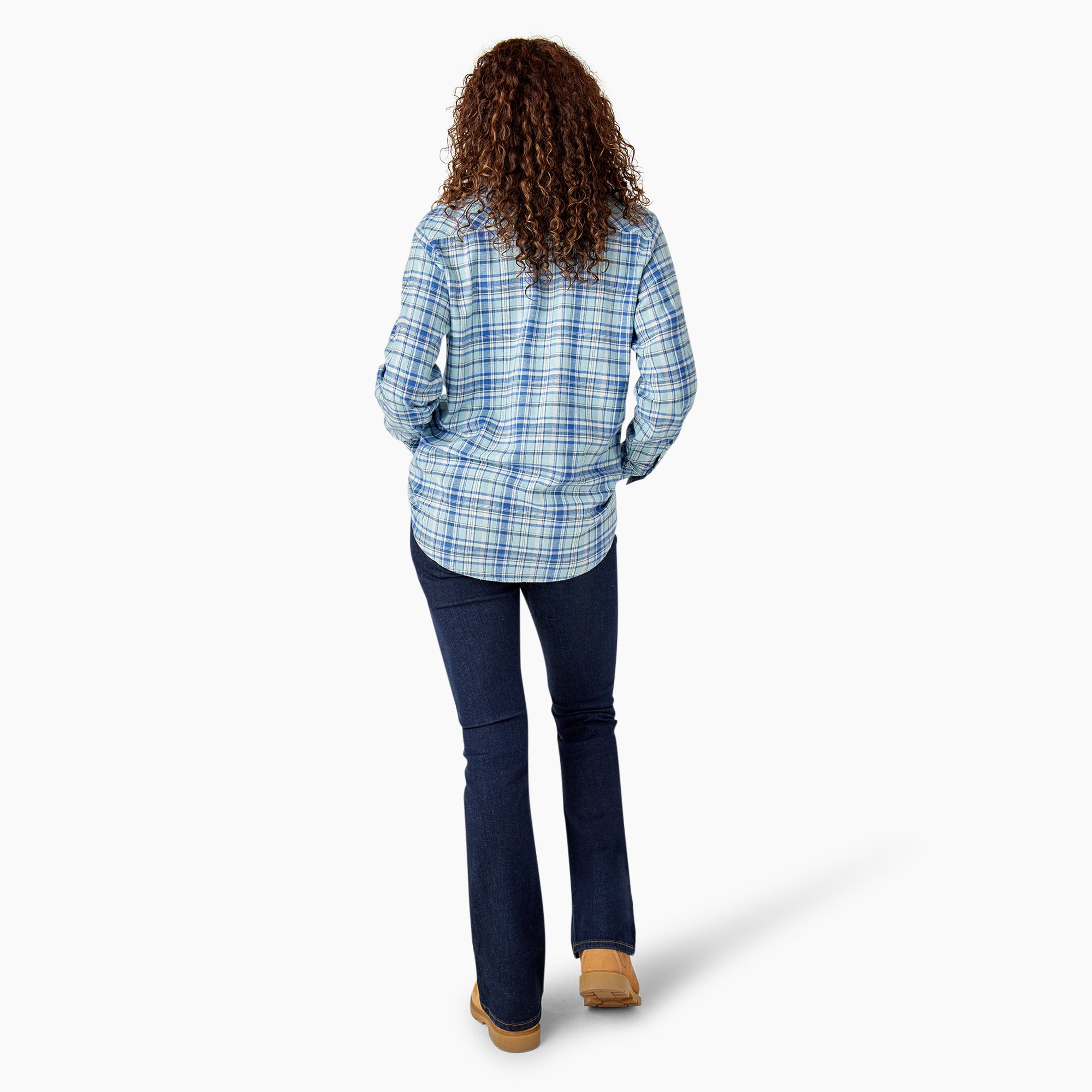 Women's Plaid Flannel Long Sleeve Shirt - Image 6
