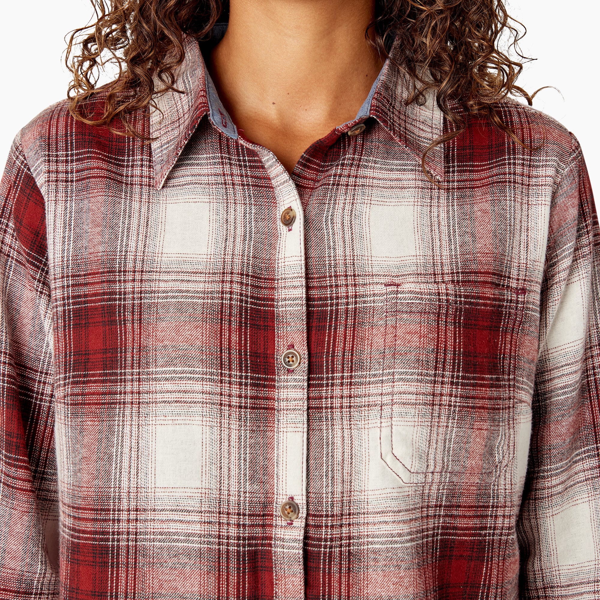 Women's Plaid Flannel Long Sleeve Shirt - Image 6