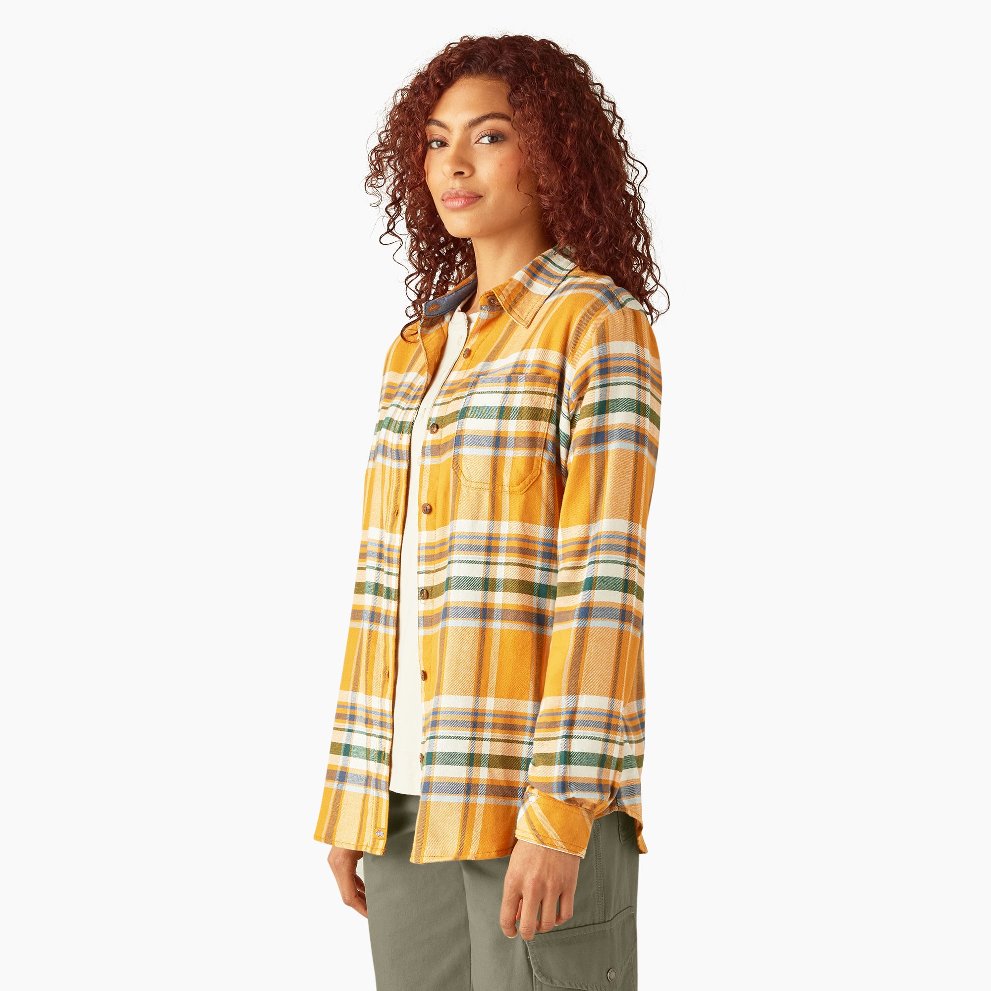 Women's Plaid Flannel Long Sleeve Shirt - Image 3
