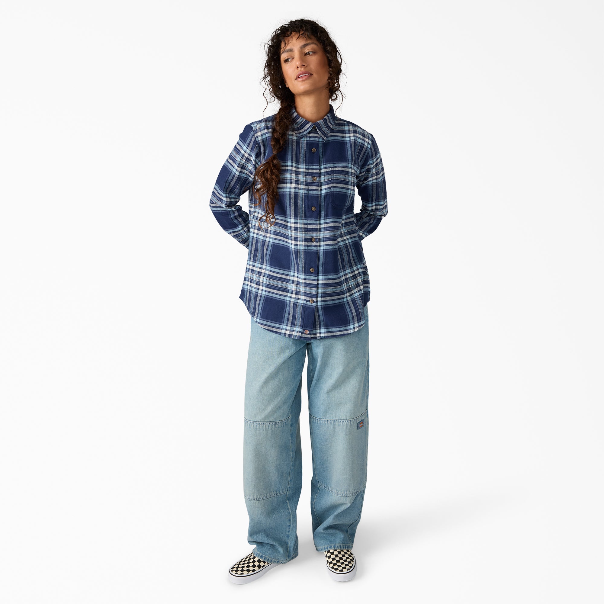 Women's Plaid Flannel Long Sleeve Shirt - Image 4