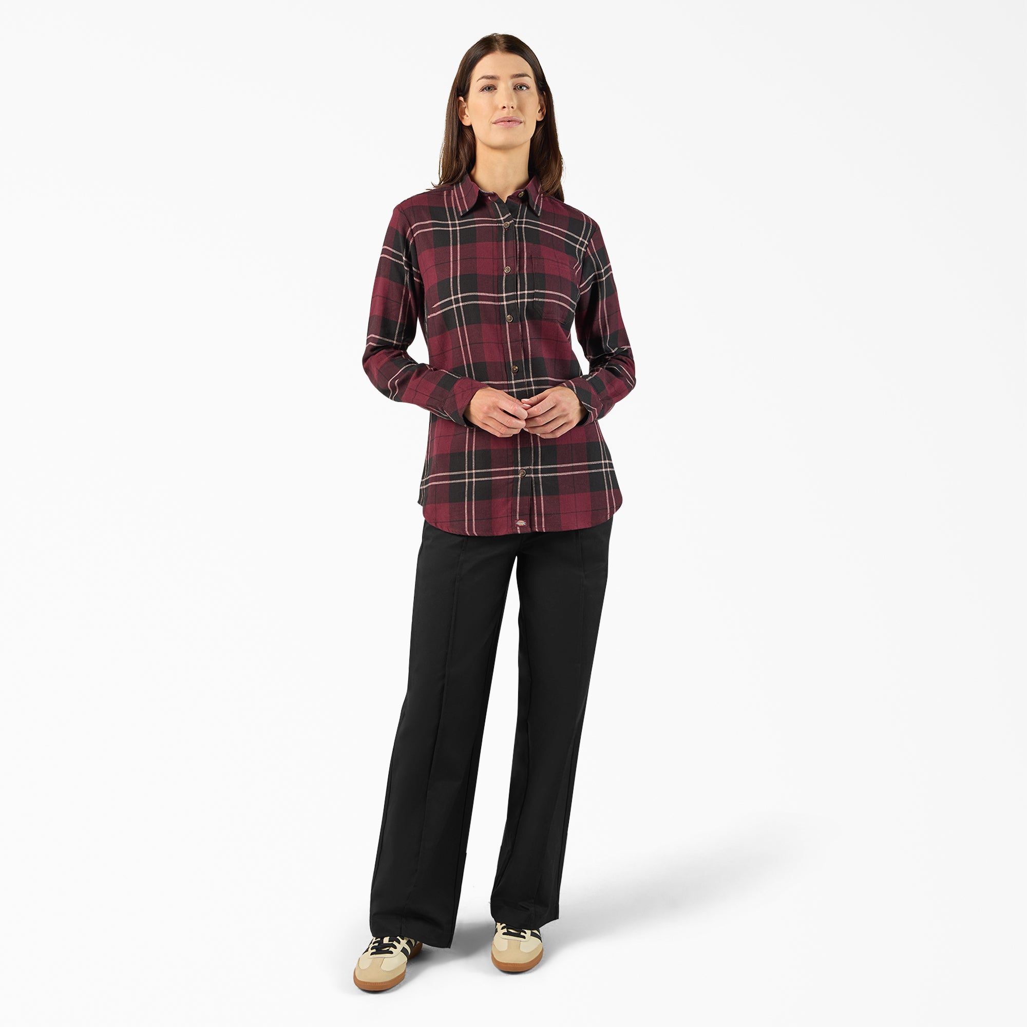Women's Plaid Flannel Long Sleeve Shirt - Image 4