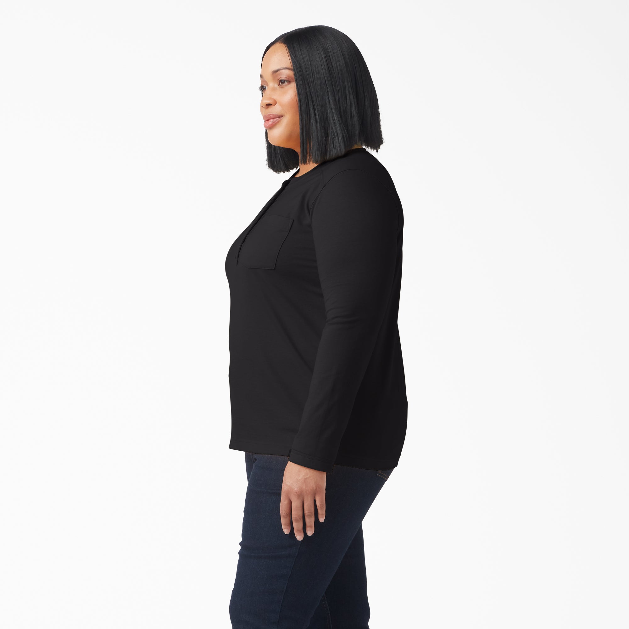 Women's Plus Heavyweight Henley - Image 3