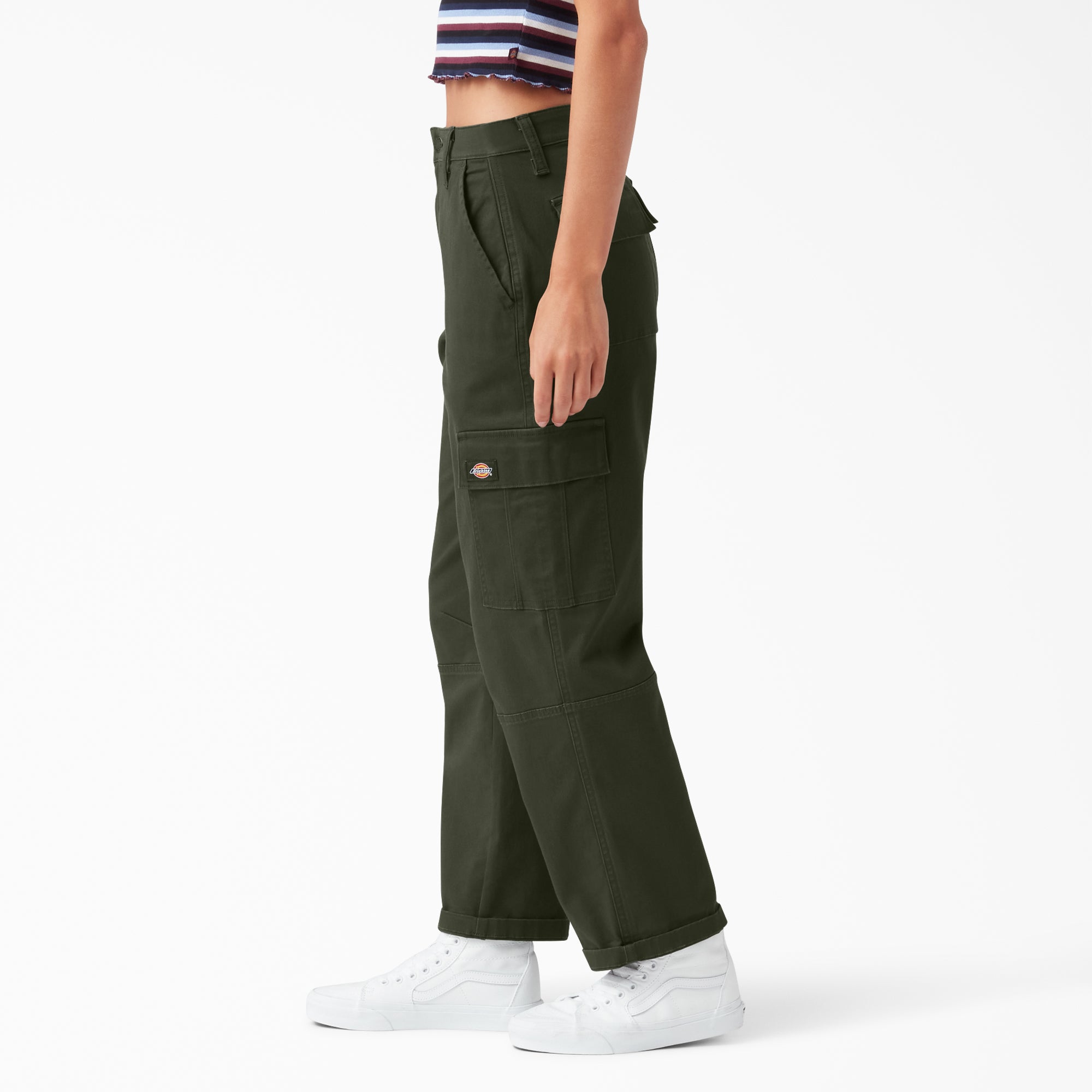 Women's Relaxed Fit Cropped Cargo Pants - Image 3