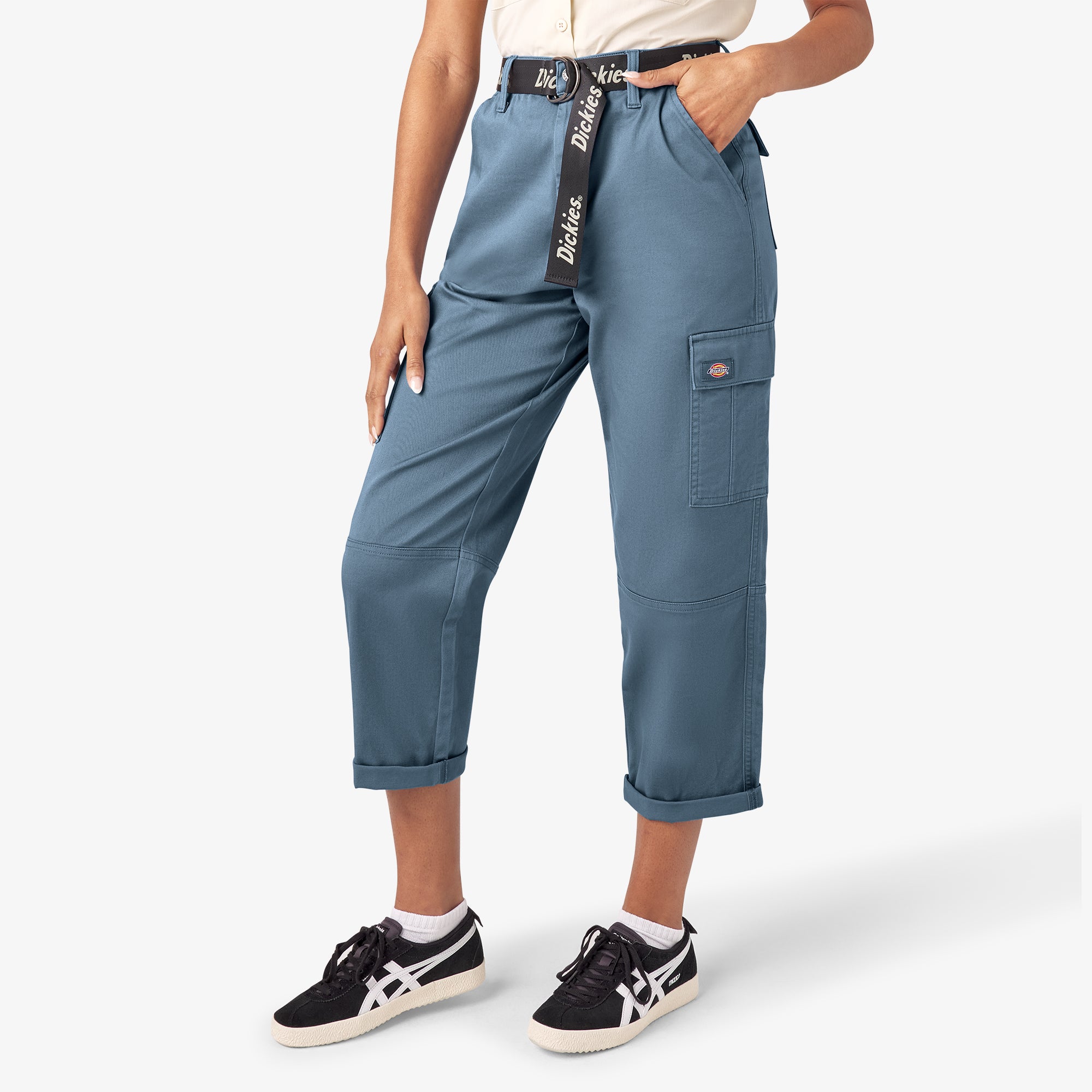 Women's Relaxed Fit Cropped Cargo Pants - Image 3