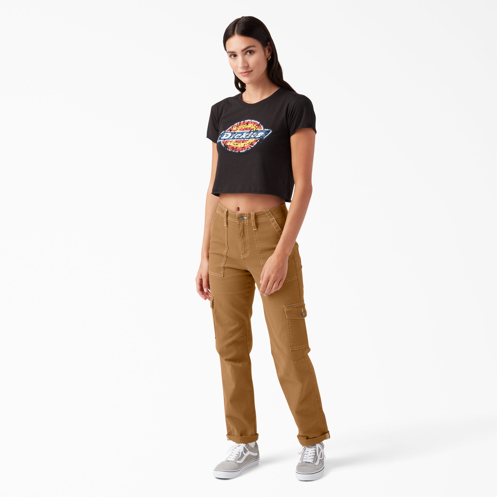 Women's Skinny Fit Cuffed Cargo Pants - Image 4