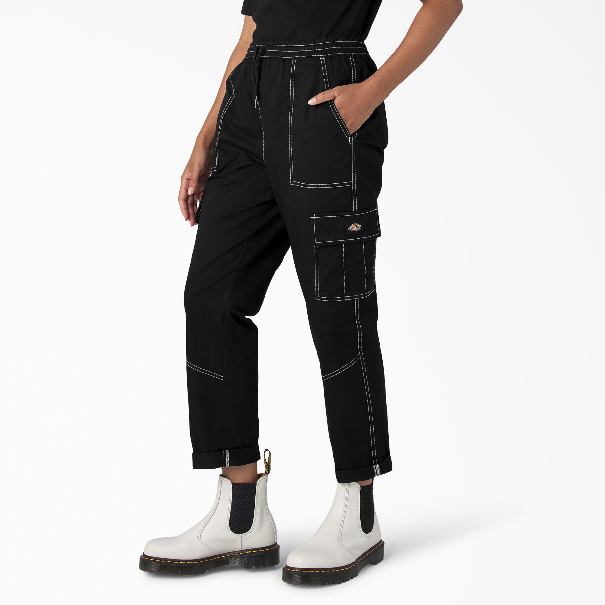 Women's Drawstring Cargo Pants - Image 3