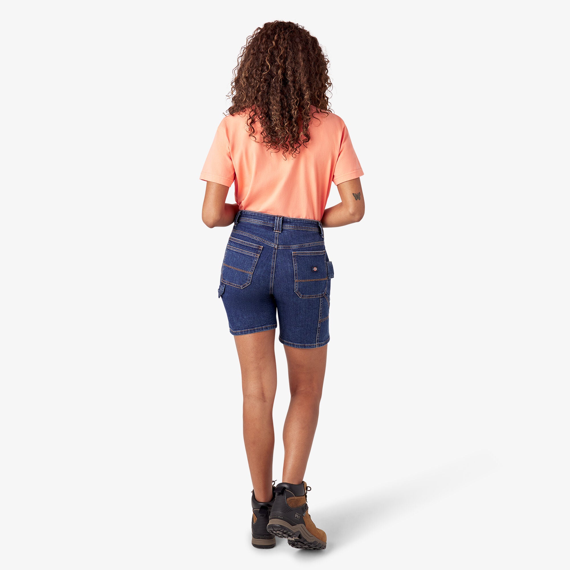 Women's Relaxed Fit Denim Carpenter Shorts. 7 - Image 6