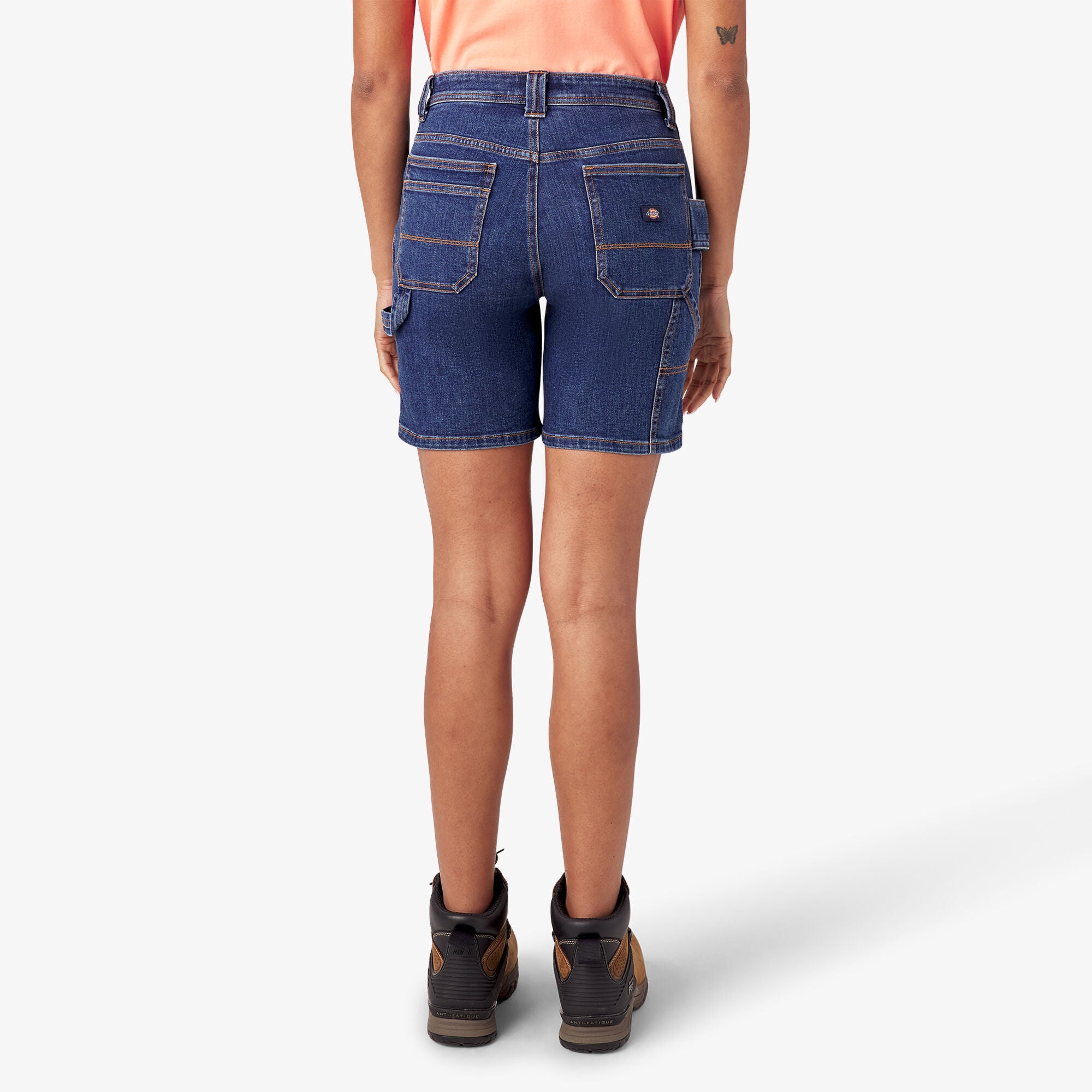 Women's Relaxed Fit Denim Carpenter Shorts. 7 - Image 2