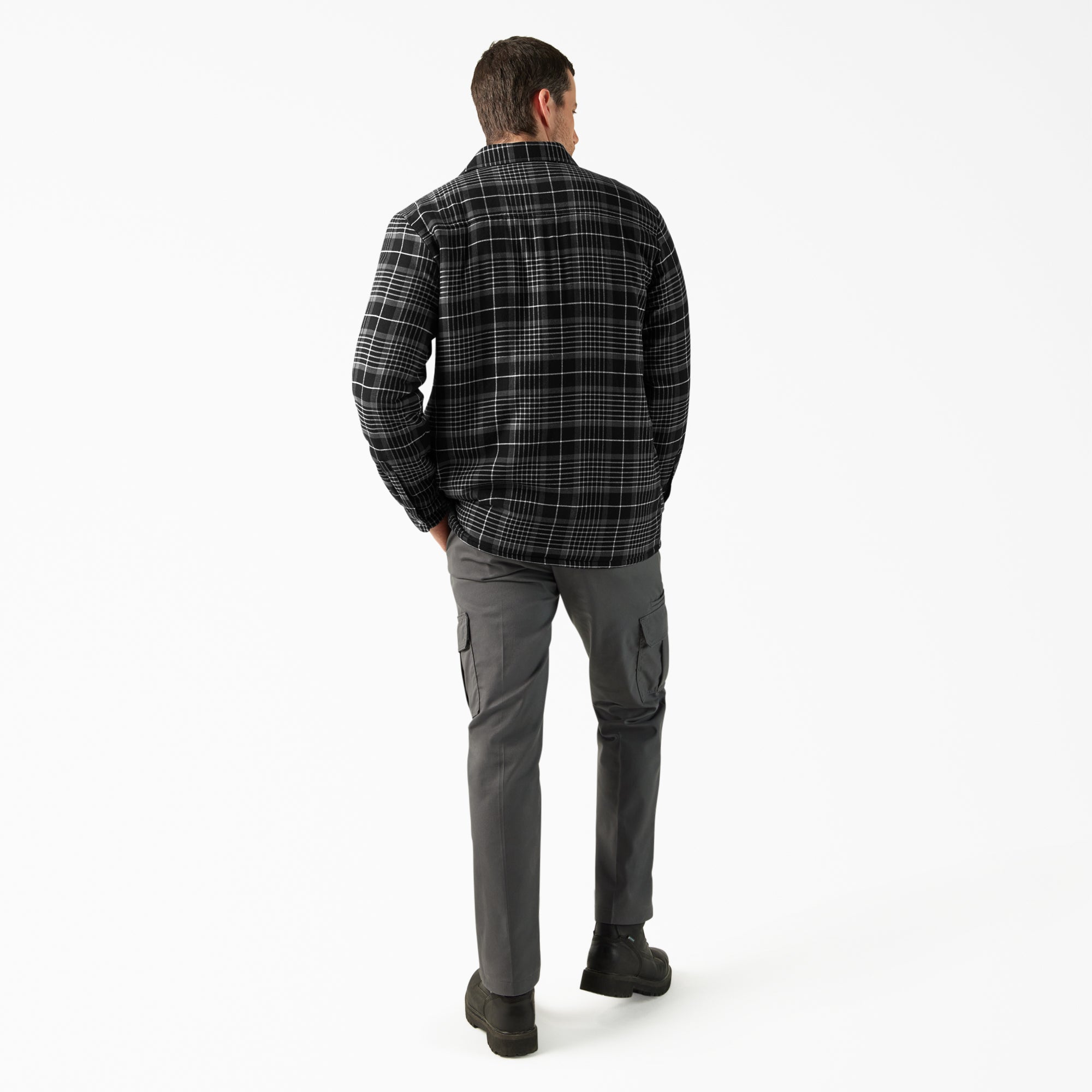 Water Repellent Fleece-Lined Flannel Shirt Jacket - Image 5