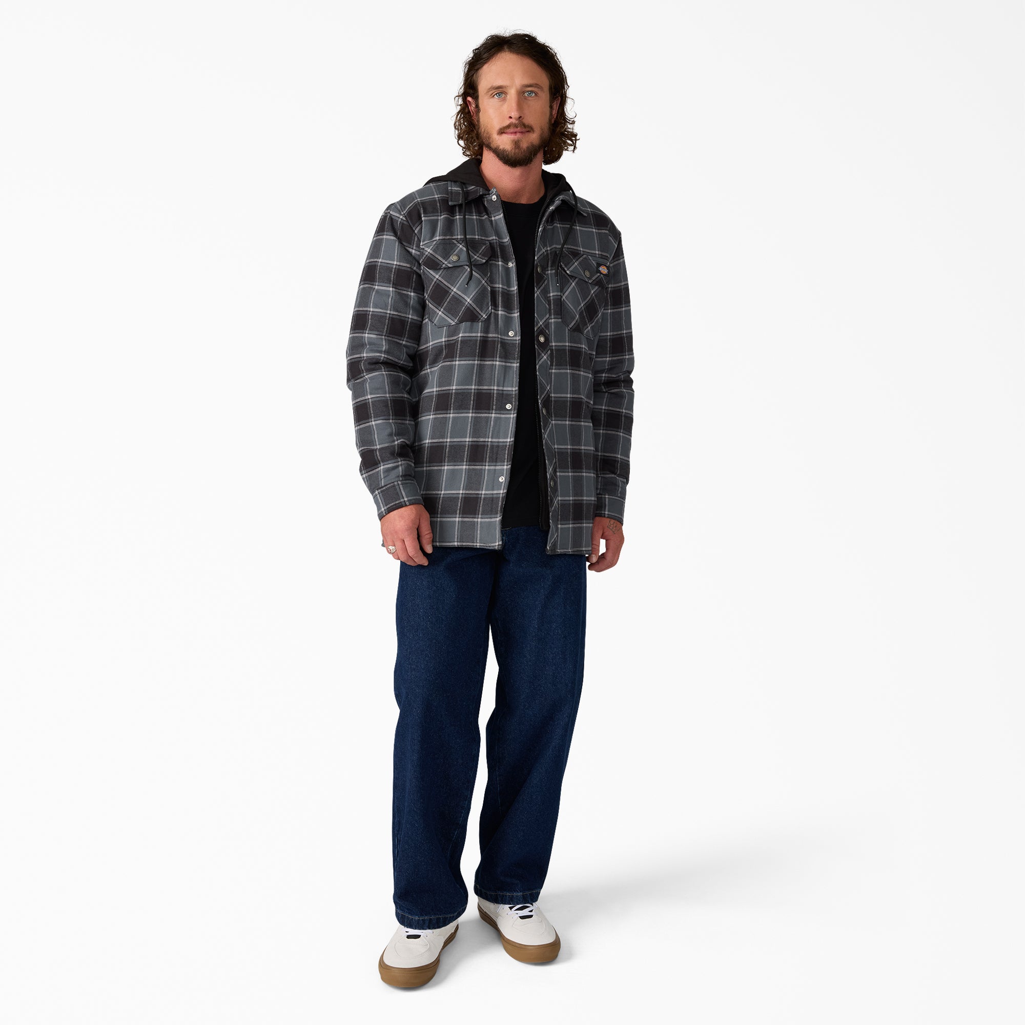 Water Repellent Flannel Hooded Shirt Jacket - Image 4