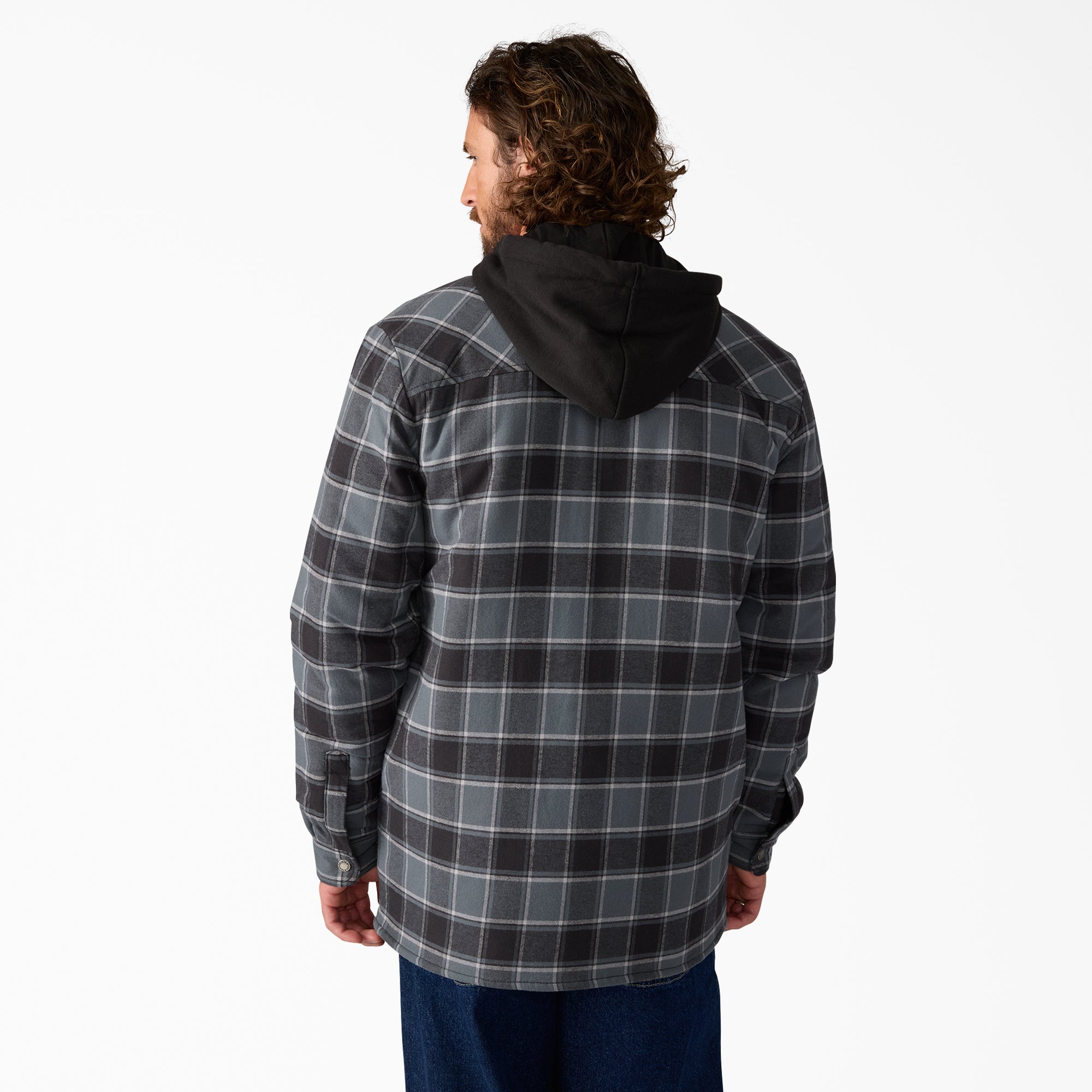 Water Repellent Flannel Hooded Shirt Jacket - Image 2