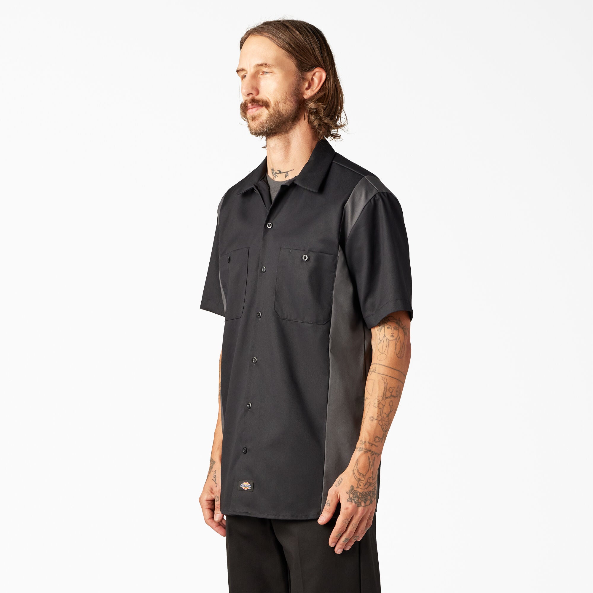 Two-Tone Short Sleeve Work Shirt - Image 3