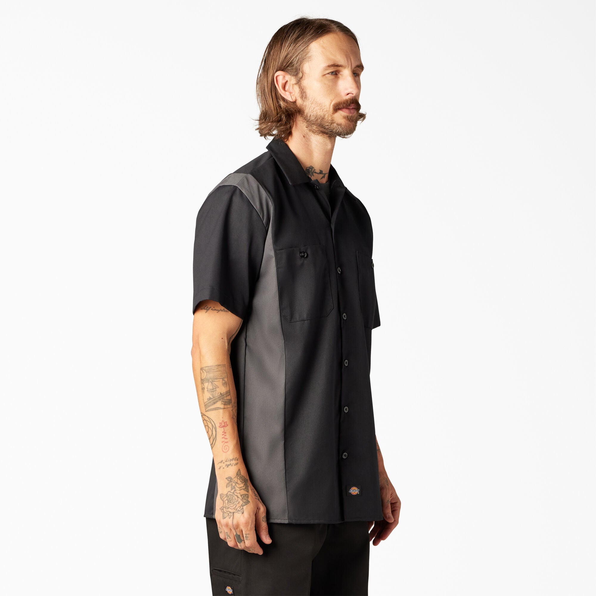 Two-Tone Short Sleeve Work Shirt - Image 4