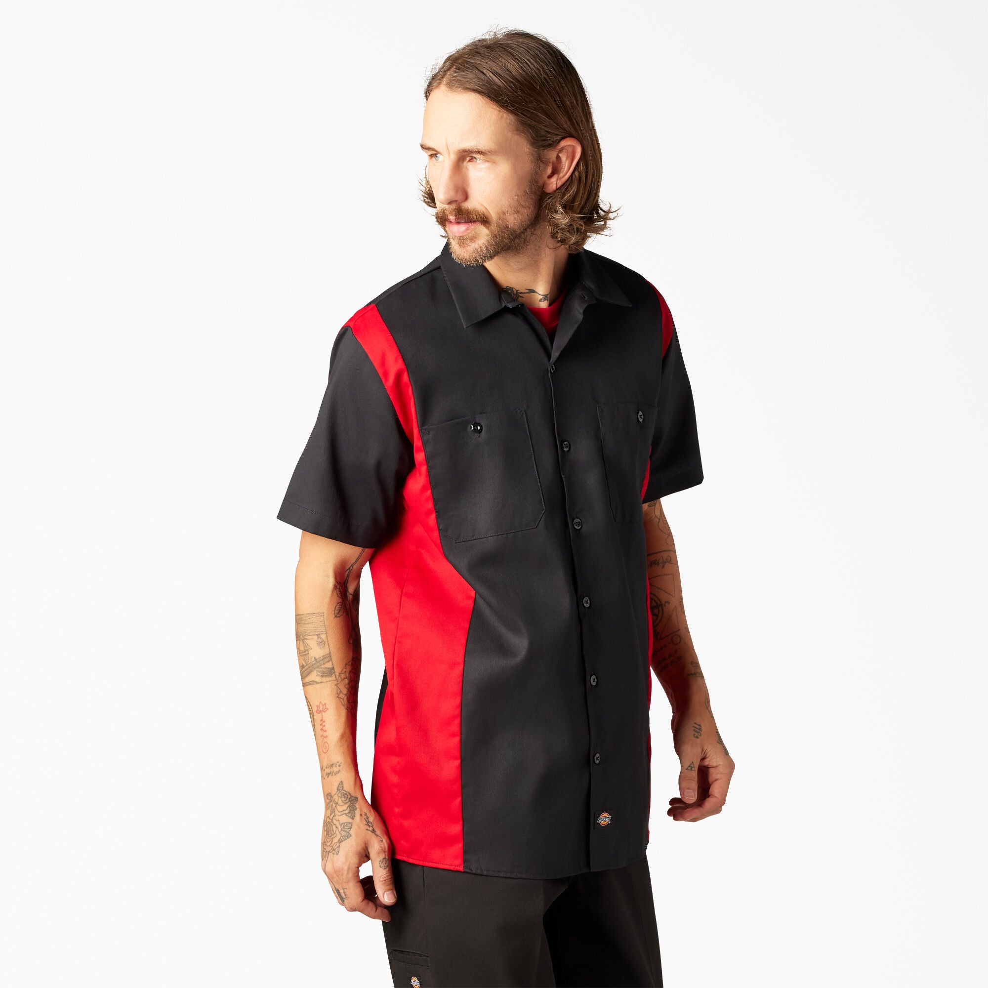 Two-Tone Short Sleeve Work Shirt - Image 2