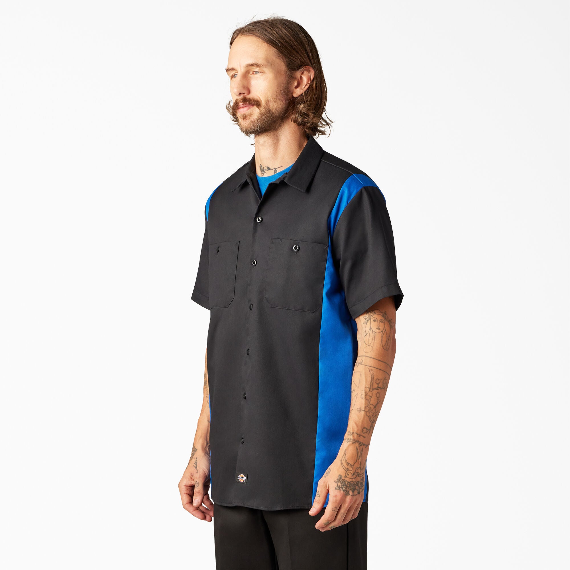 Two-Tone Short Sleeve Work Shirt - Image 3