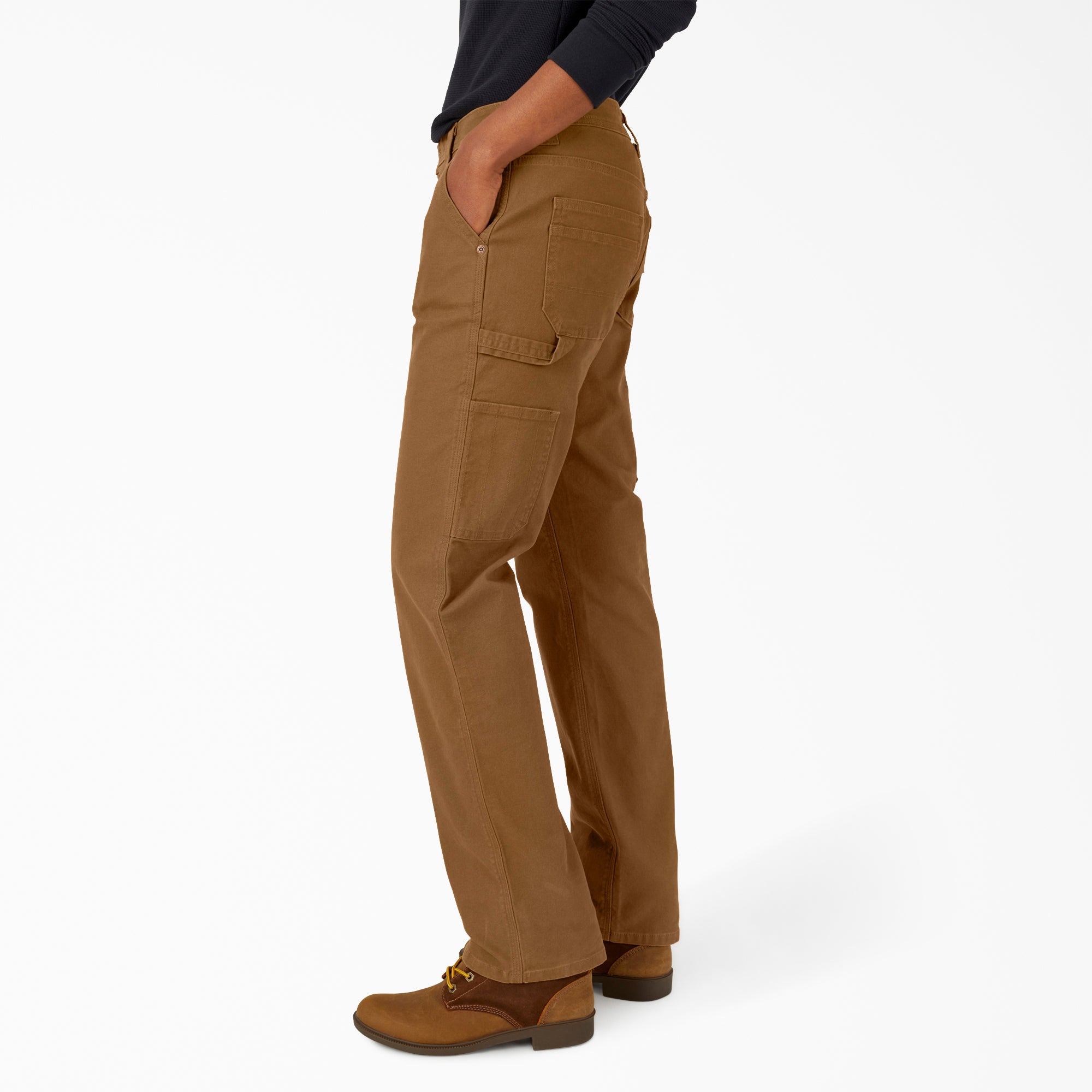Women's FLEX Relaxed Straight Fit Duck Carpenter Pants - Image 3