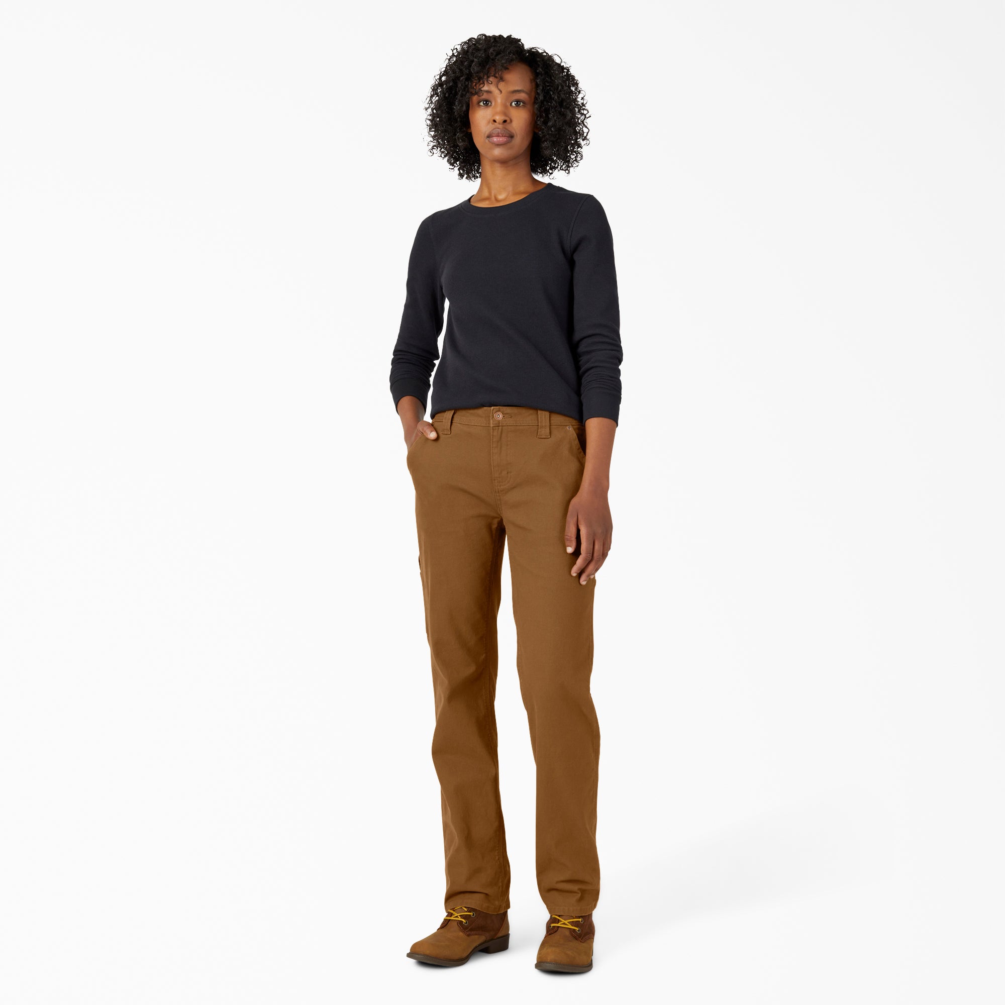 Women's FLEX Relaxed Straight Fit Duck Carpenter Pants - Image 5